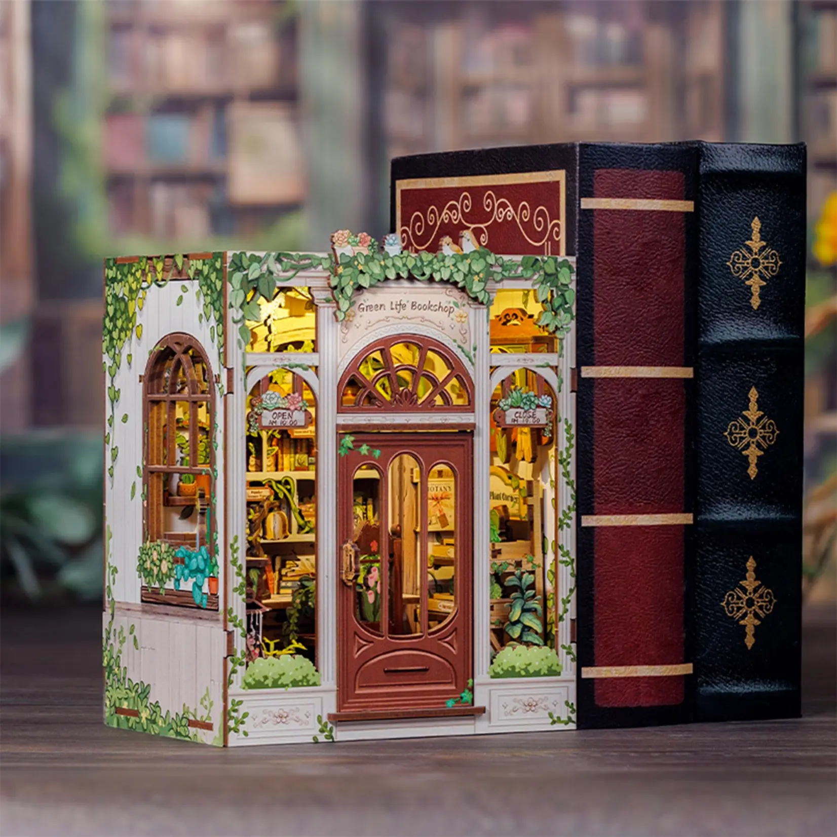 Hands Craft DIY Book Nook Kit: Green Life Bookshop