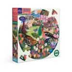 eeboo Birds by the Sea 500 Piece Round Puzzle