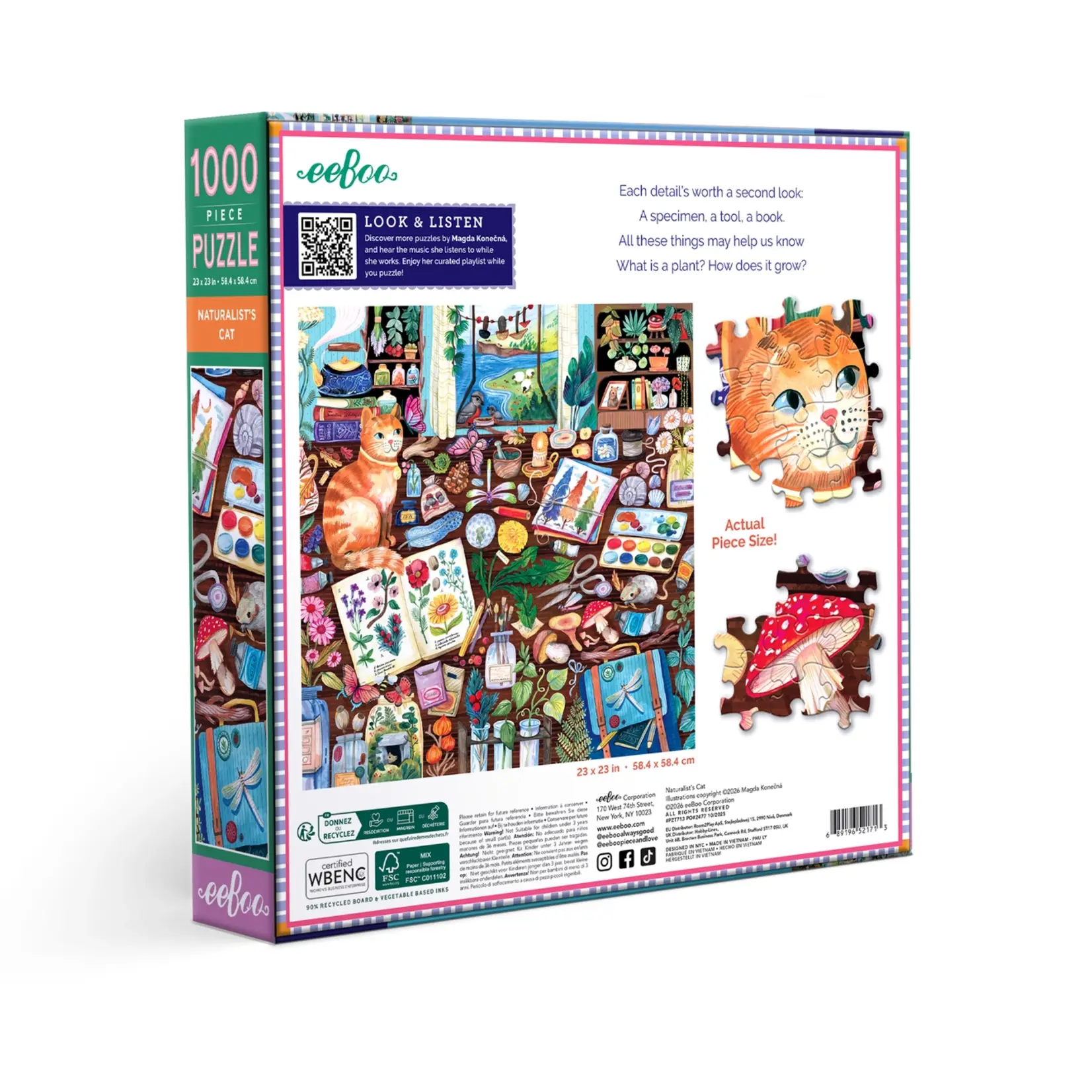 eeboo Naturalist's Cat 1000 Piece Puzzle