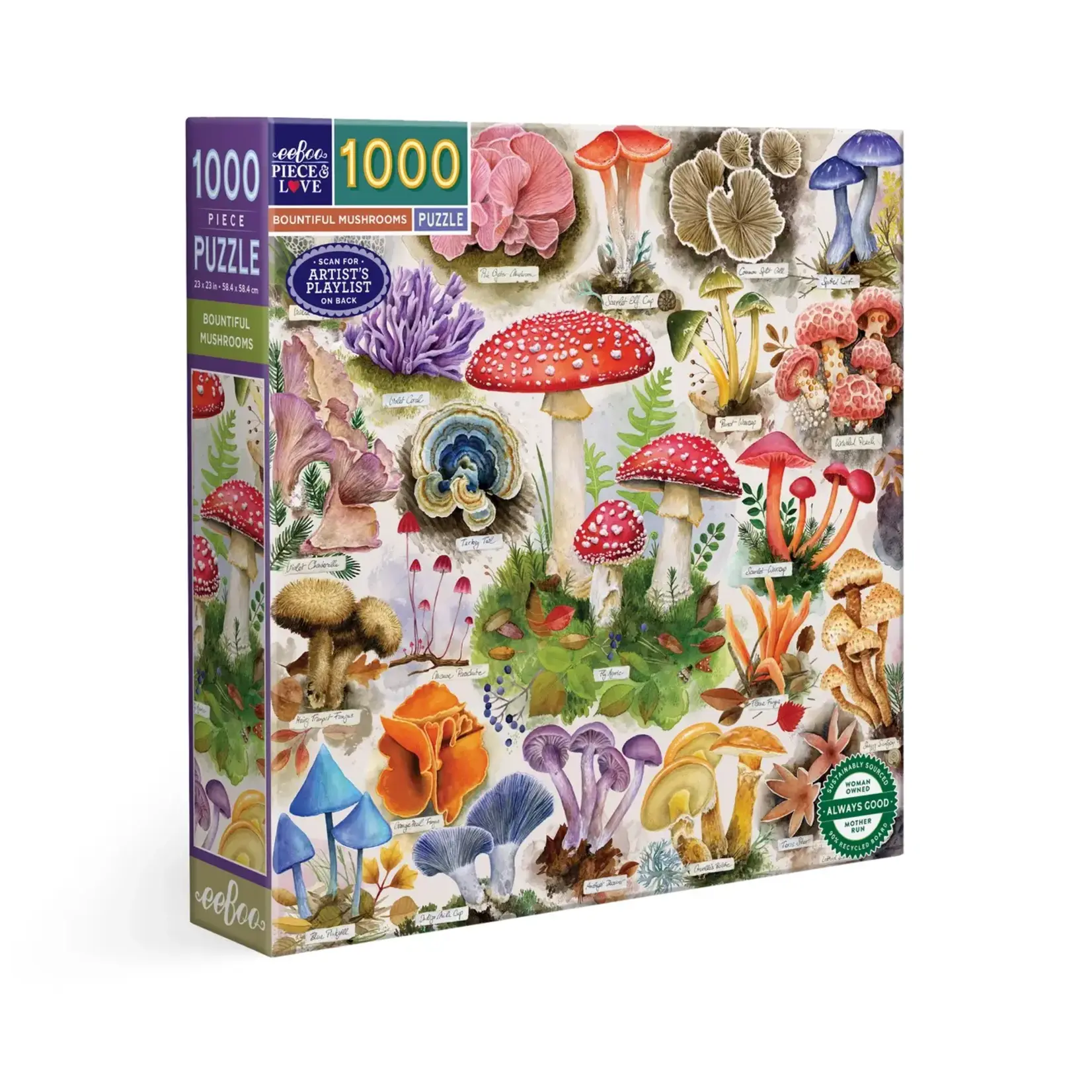 eeboo Bountiful Mushrooms 1000 Piece Puzzle