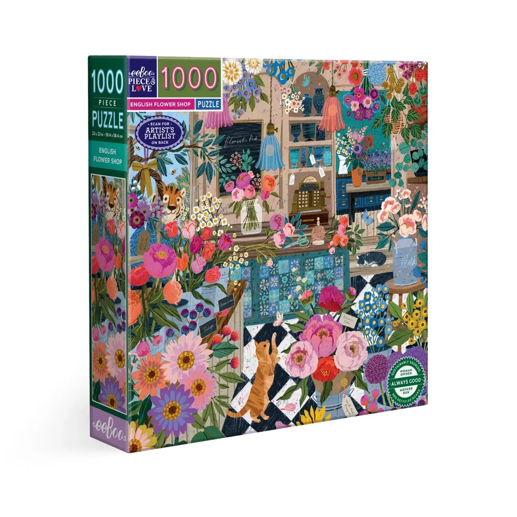 eeboo English Flower Shop 1000 Piece Puzzle