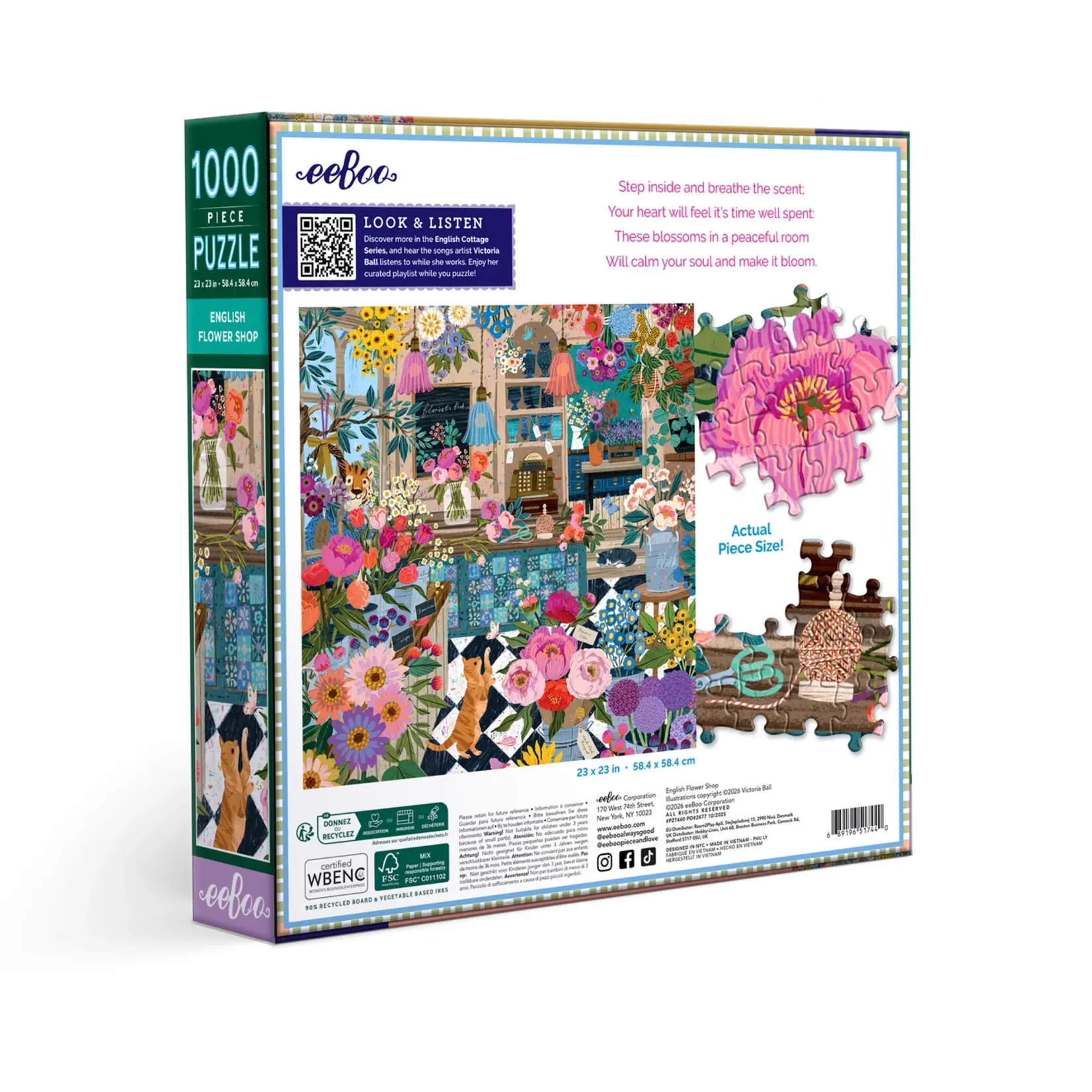 eeboo English Flower Shop 1000 Piece Puzzle