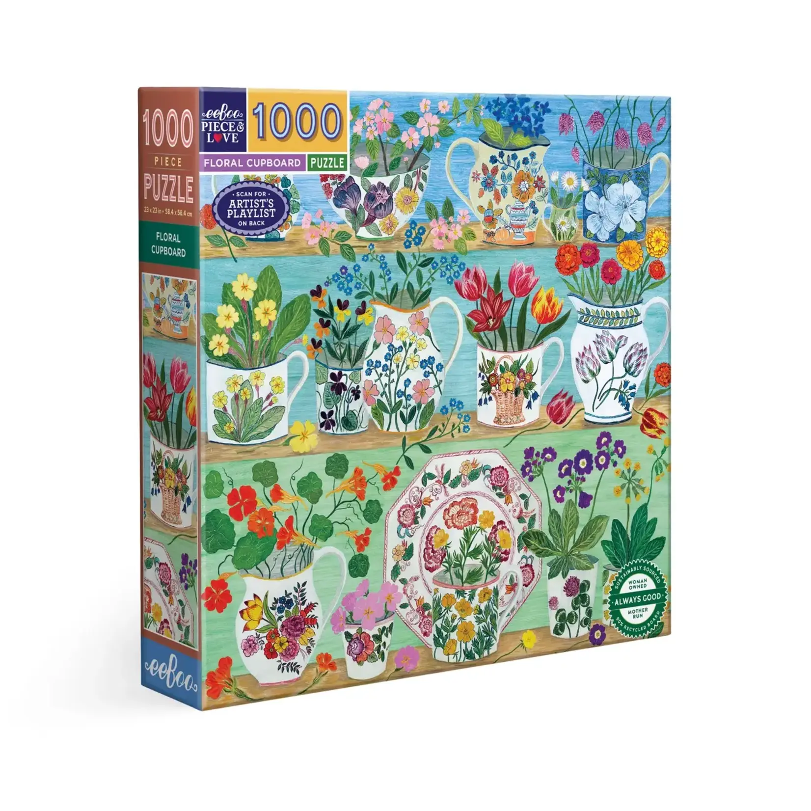 eeboo Floral Cupboard 1000 Piece Puzzle