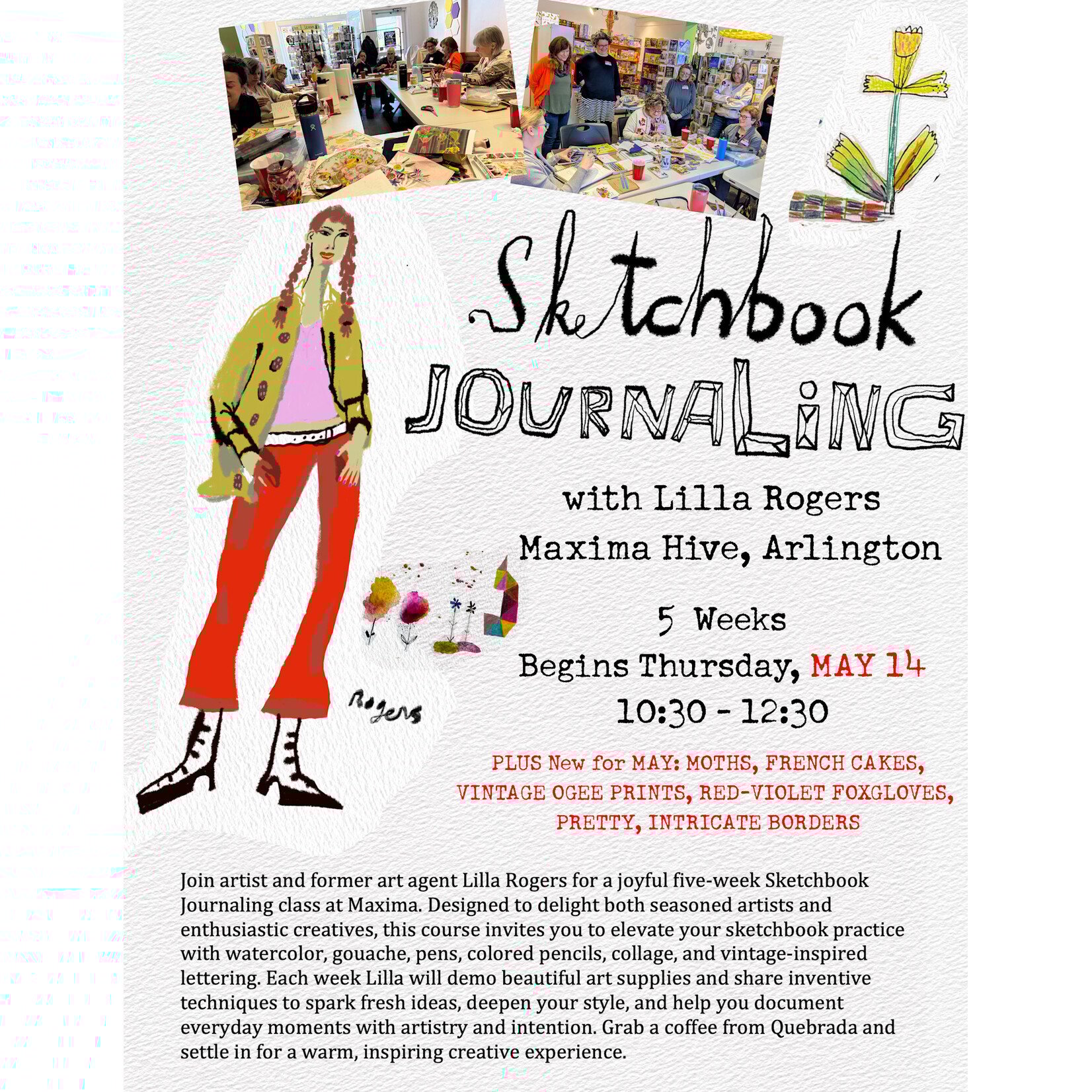 Sketchbook Journaling with Lilla Rogers -5 week class, Begining Thur. May 14, 2026