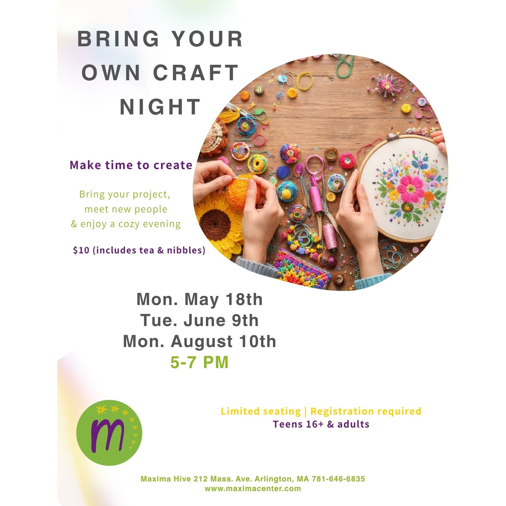 Maxima Hive Bring Your Own Craft Night (multiple dates)
