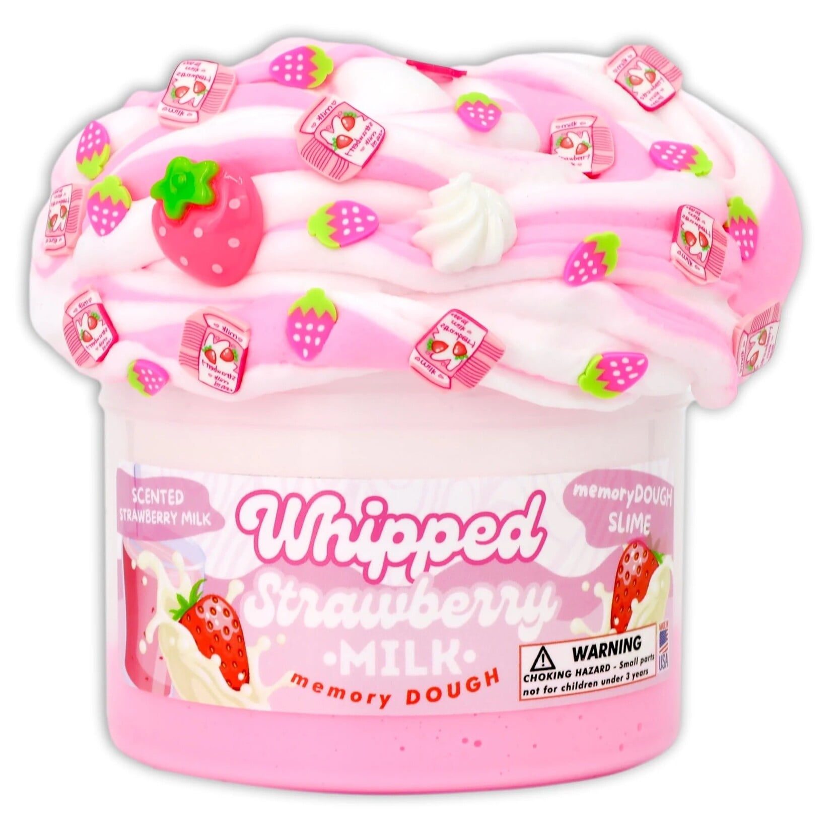 Dope Slimes Whipped Strawberry Milk - Memory Dough Slime