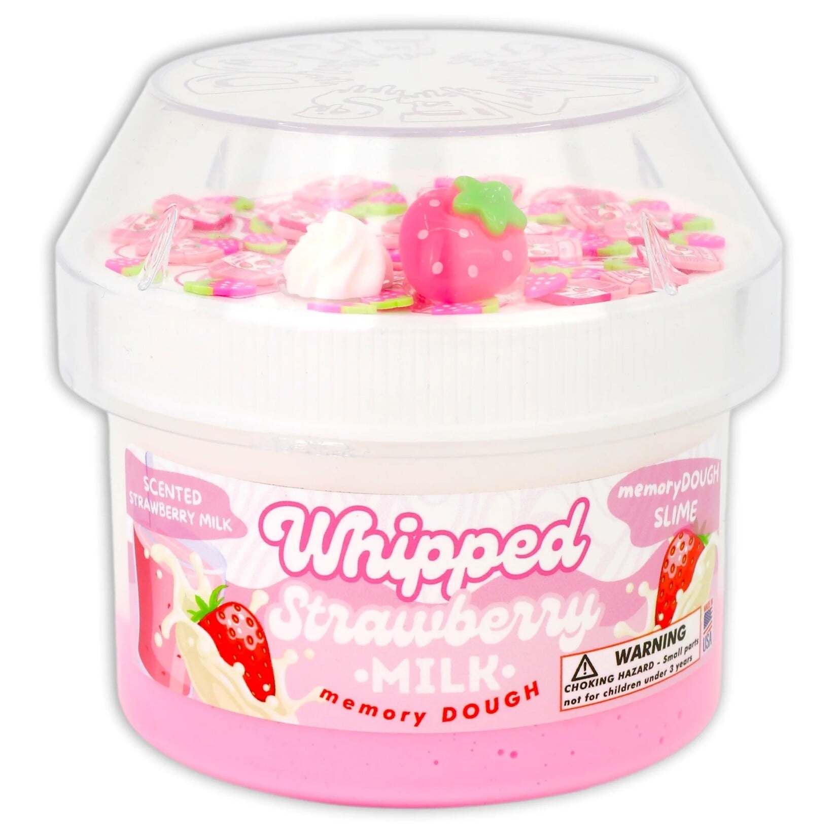 Dope Slimes Whipped Strawberry Milk - Memory Dough Slime