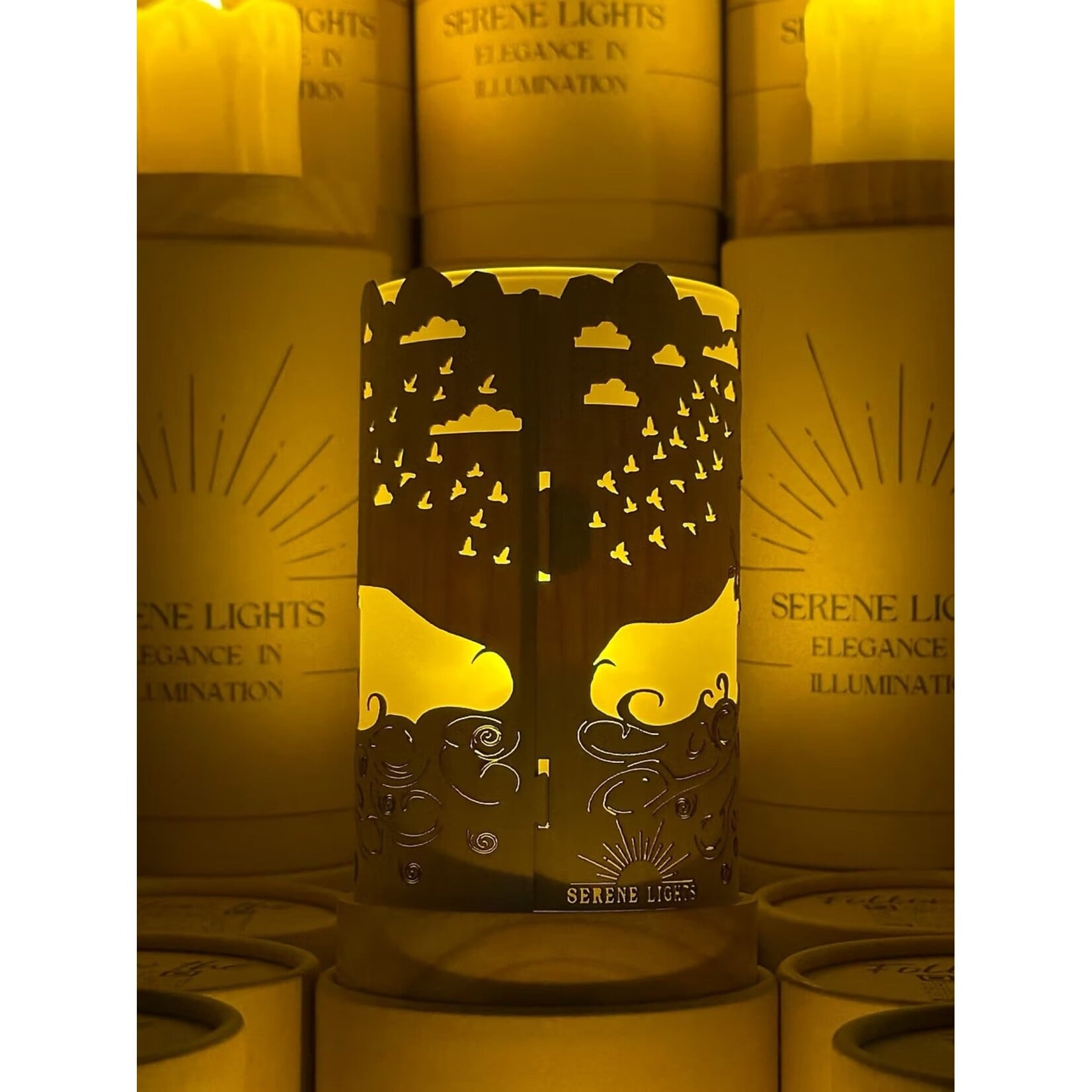 Tree of Life - Wood Candle Holder