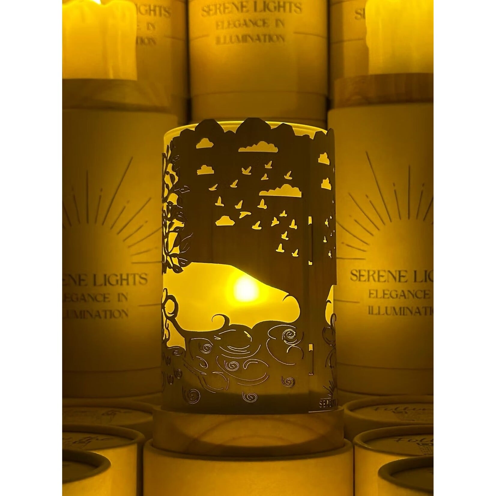 Tree of Life - Wood Candle Holder