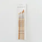 emily lex studio Watercolor Paintbrush Set of Five Wood Brushes