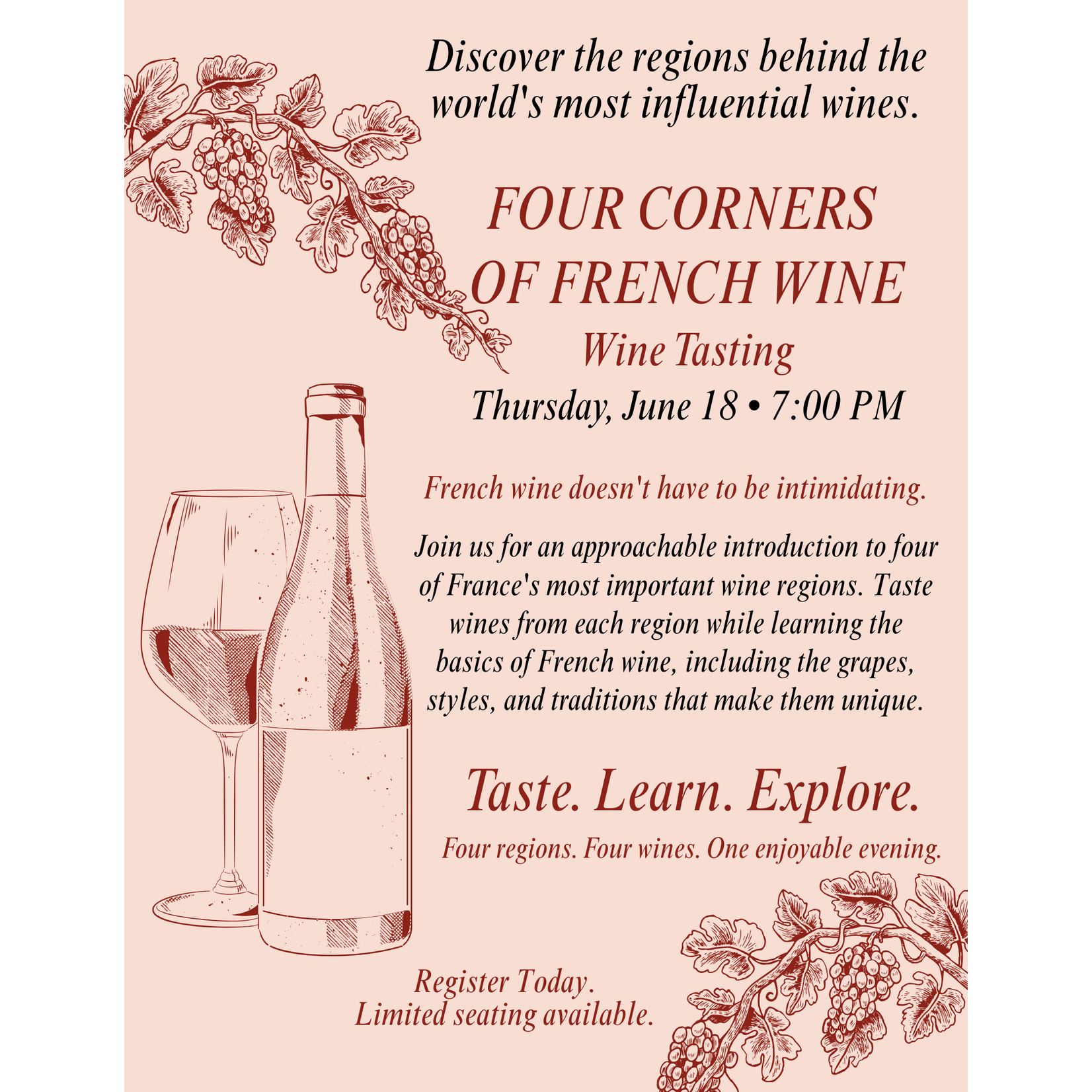 Four Corners of French wine - Wine Tasting