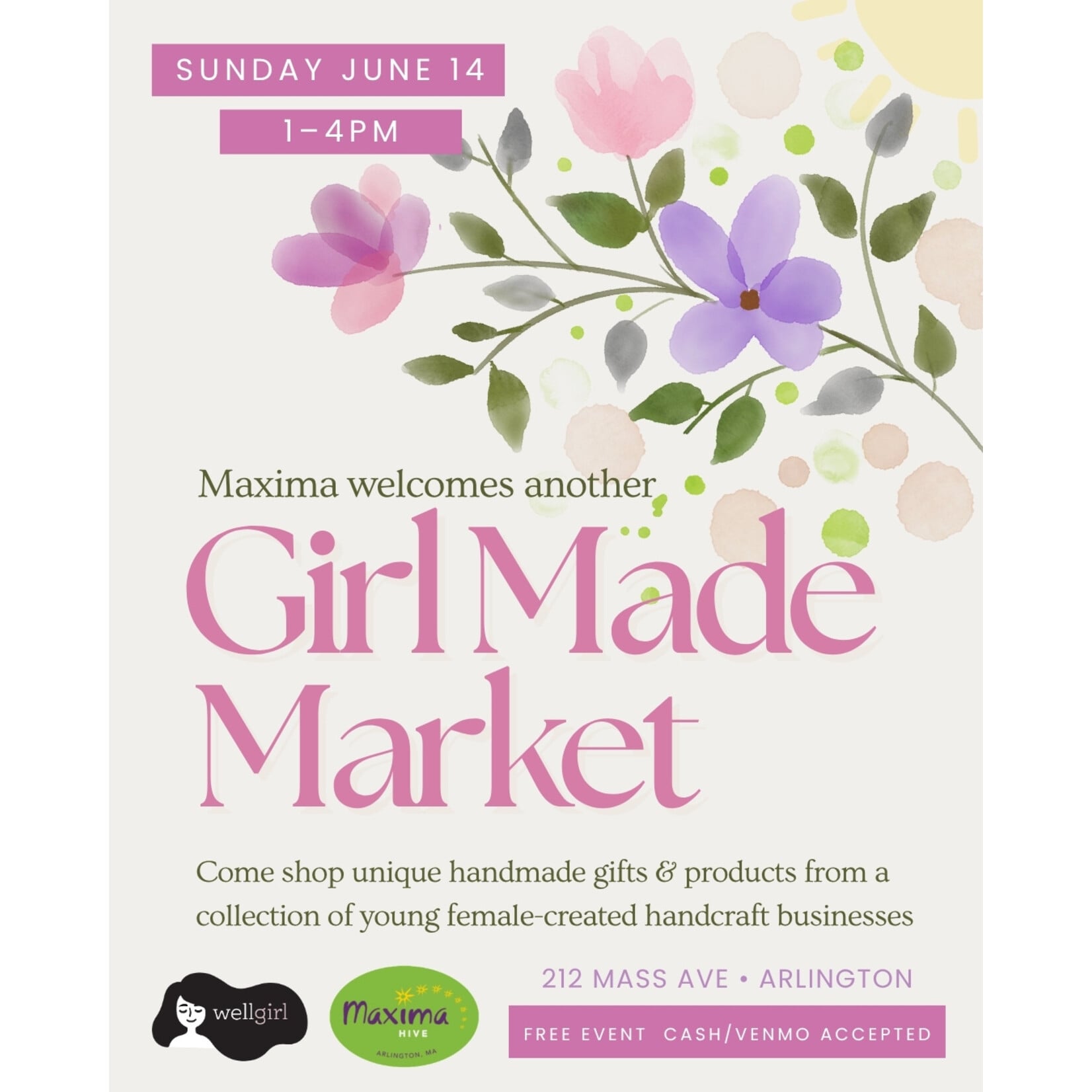 Girl Made Market Sunday, June 14th from 1-4 PM