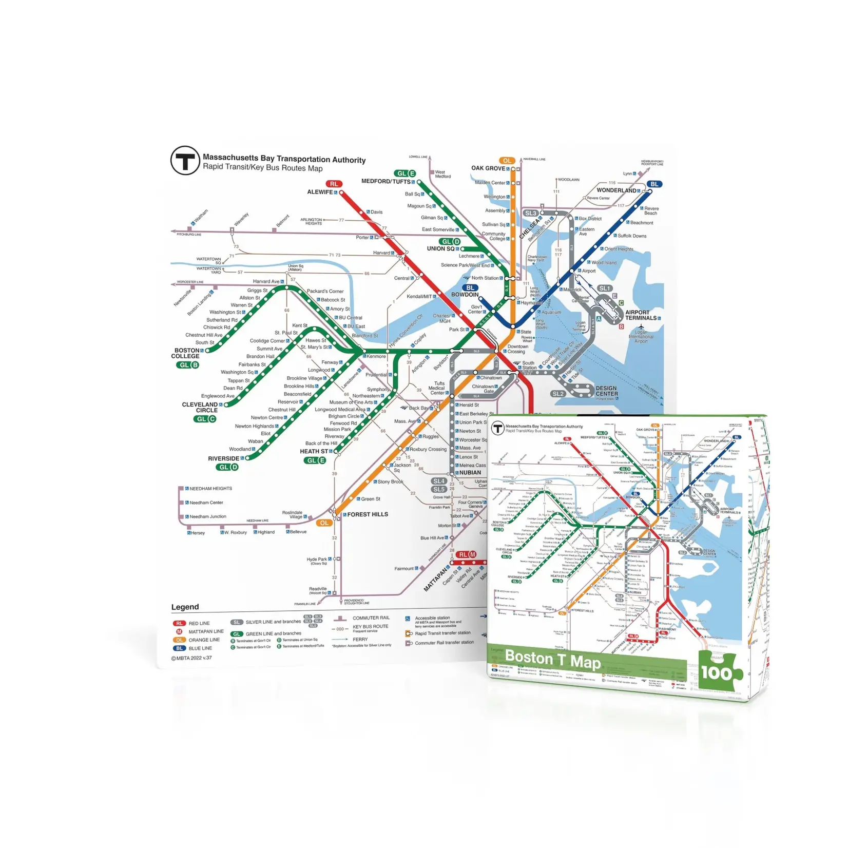 Boston T Map - 100 Piece Mini Puzzle
