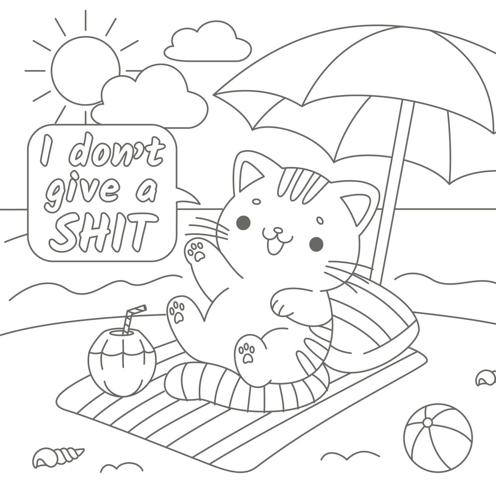 The Super-Cute Sweary Cat Coloring Book: An Adult Coloring Book of Foul-Mouthed Felines