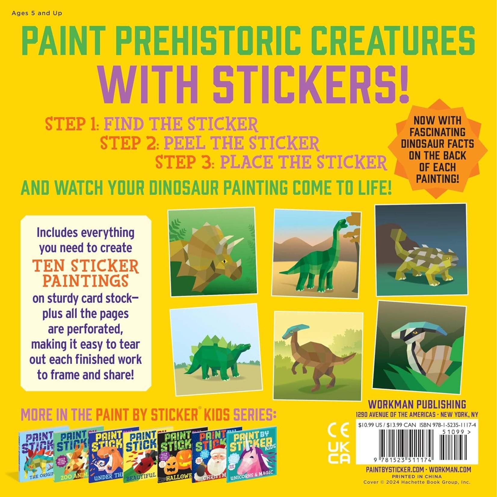 Workman Kids Paint by Sticker Kids: Dinosaurs