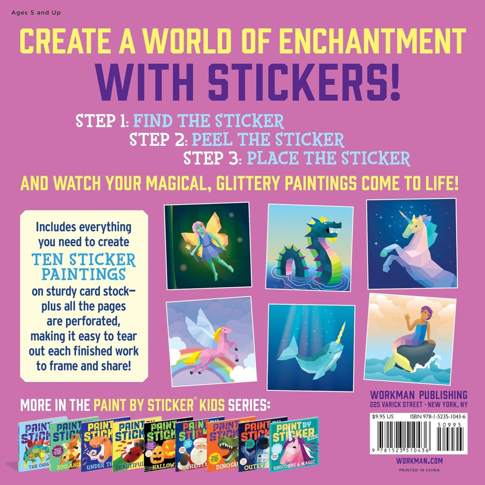 Workman Kids Paint by Sticker Kids: Mermaids & Magic!