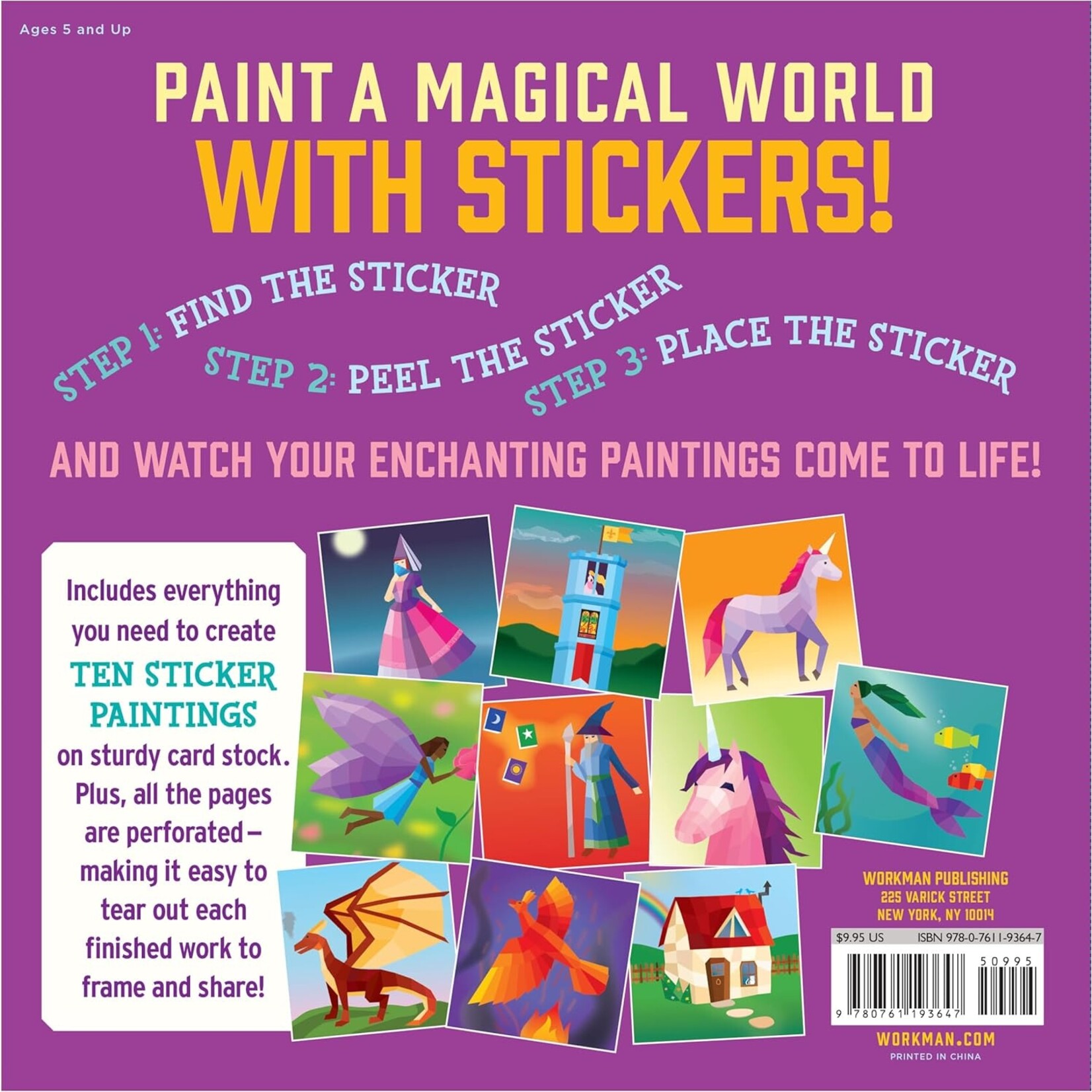 Workman Kids Paint by Sticker Kids: Unicorns & Magic