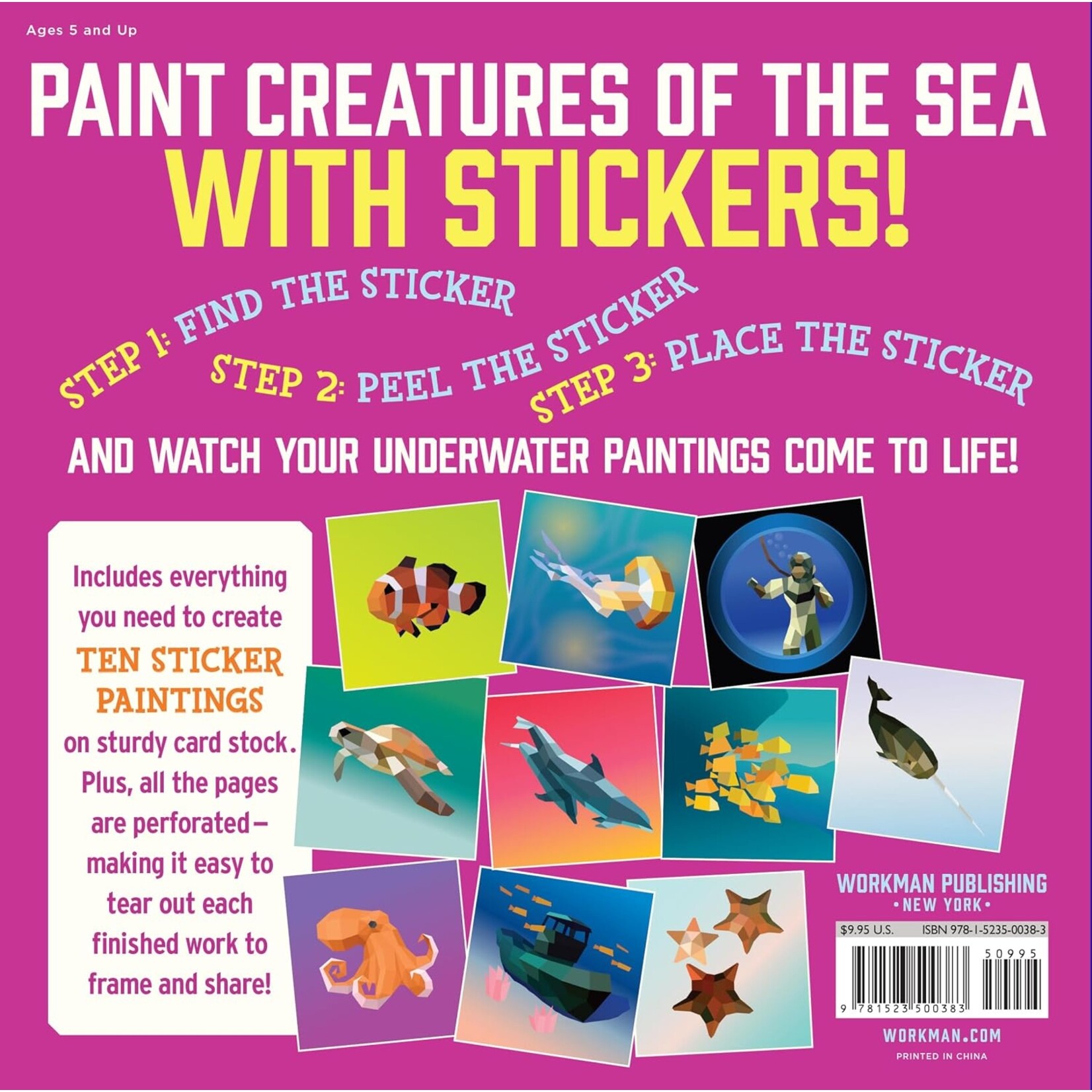 Workman Kids Paint by Sticker Kids: Under the Sea