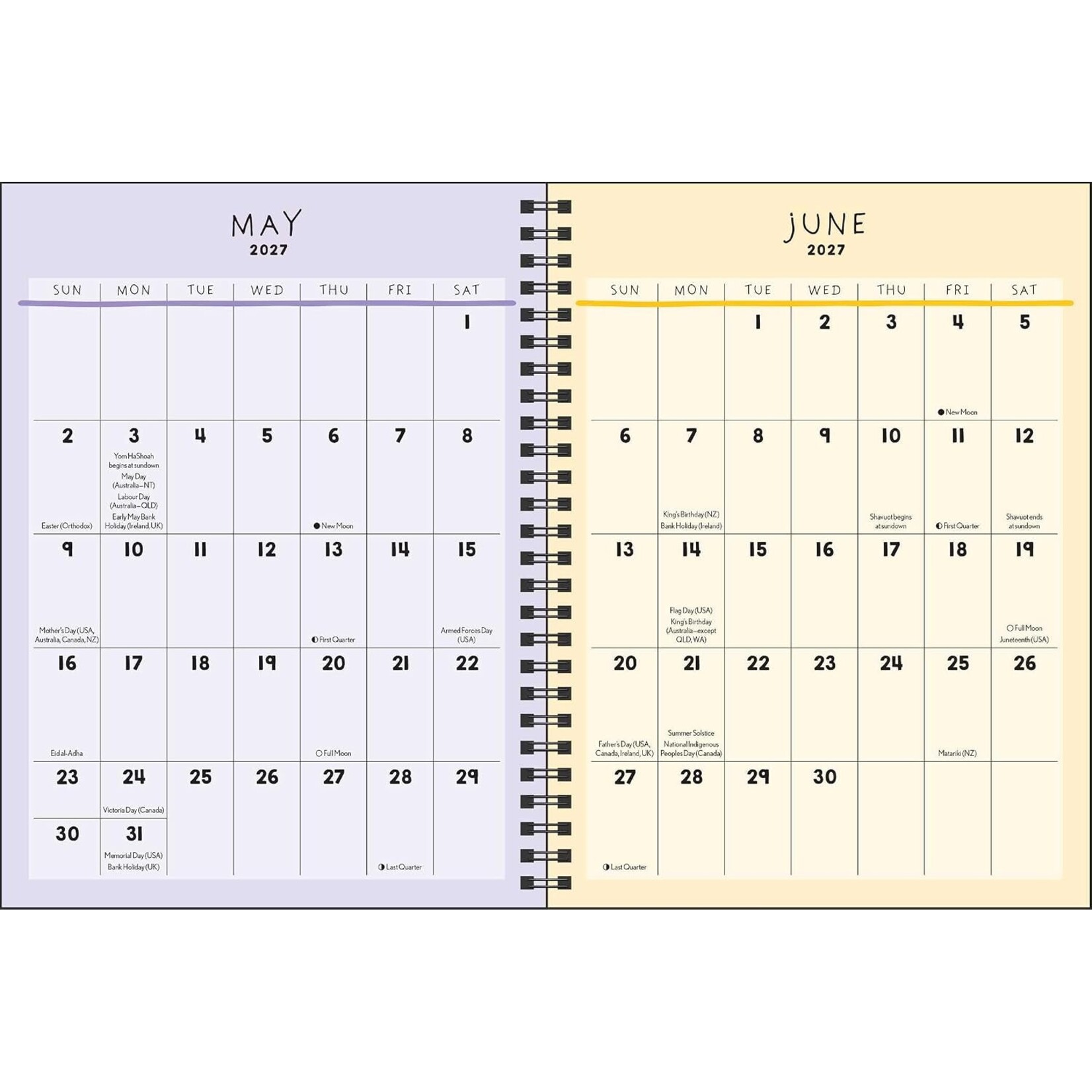 2027 Weekly/Monthly Planner Calendar By Kate Allan