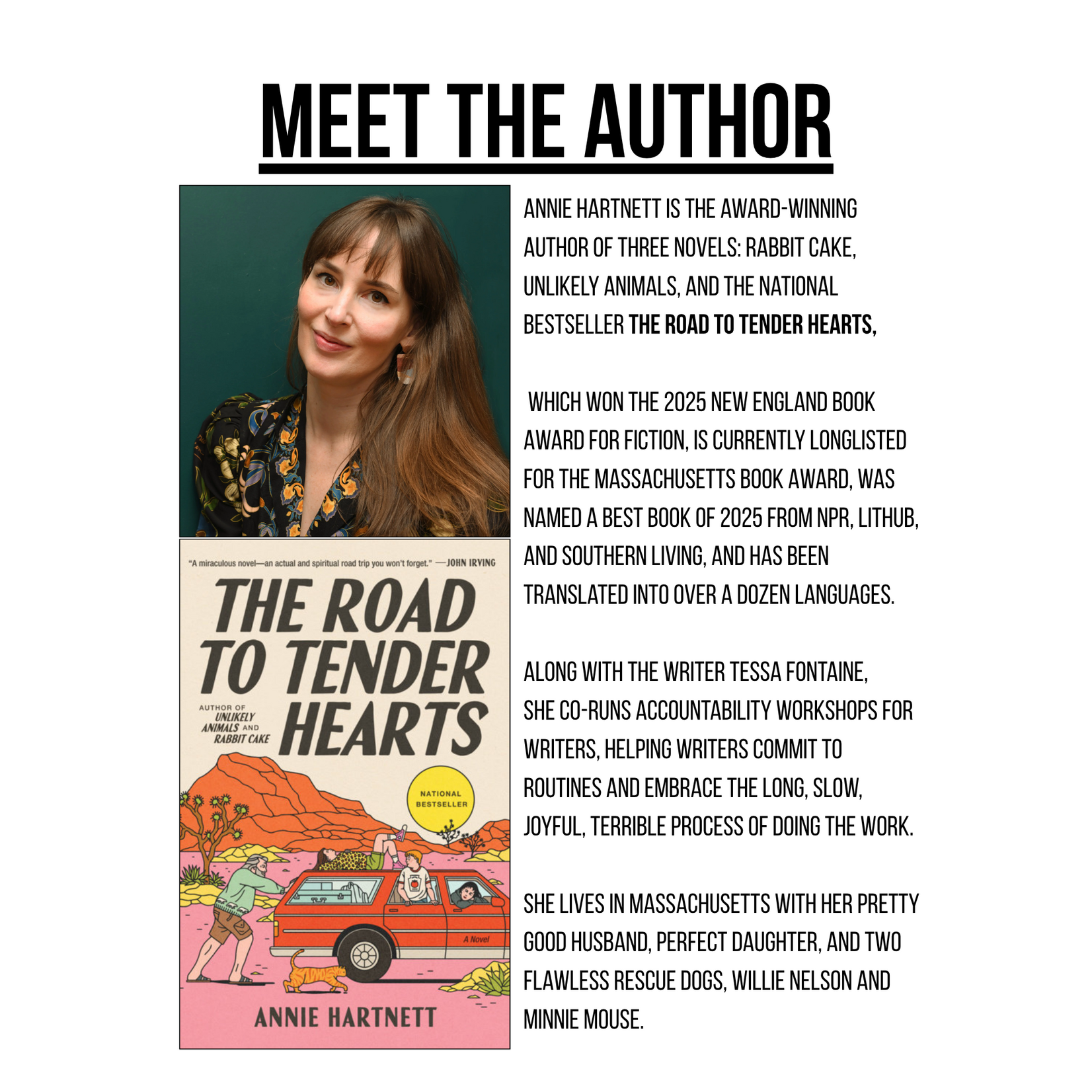 Author Event with Annie Hartnett "Road to Tender Hearts" - Friday Oct. 16th 2026 @7PM, Maxima Book Center (Lexington, MA)