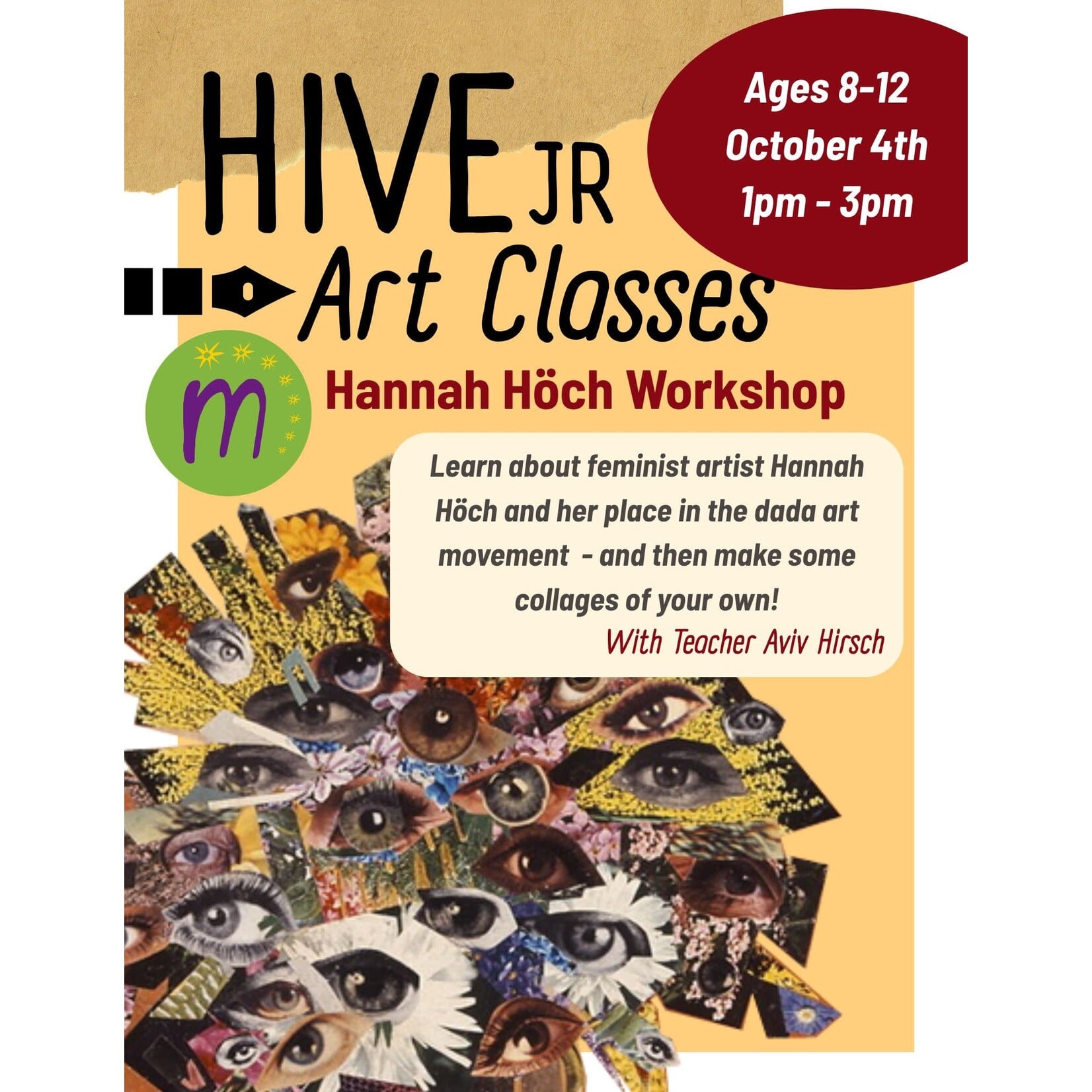 10/4 - Hive Jr Series:  Hannah Höch Workshop 8-12 y.o
