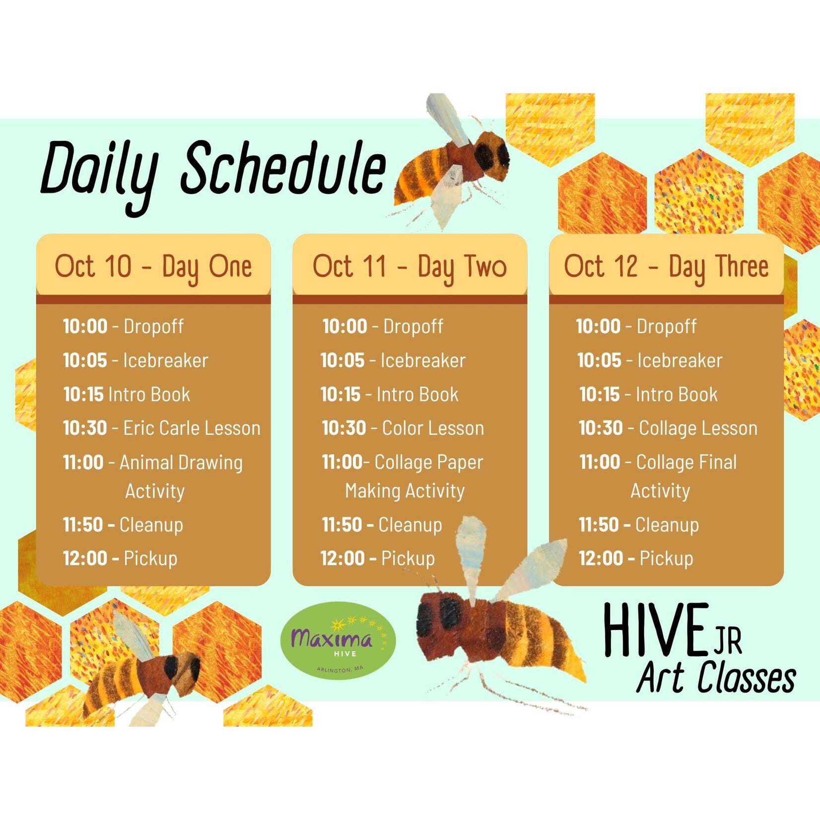 10/10 - 10/12 Maxima Hive Jr. Series: Eric Carle Collage Course