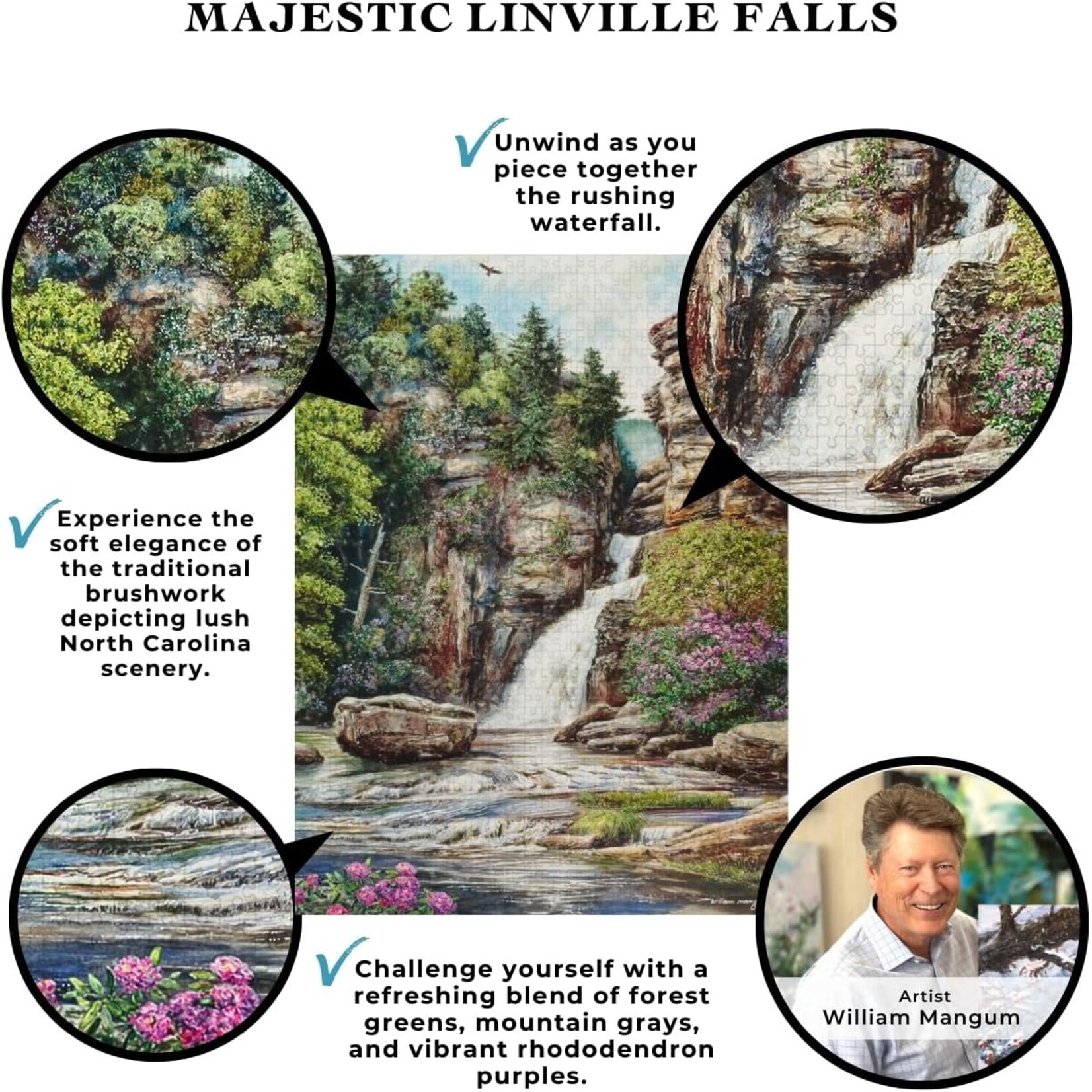 Linville Falls 550 Piece Puzzle