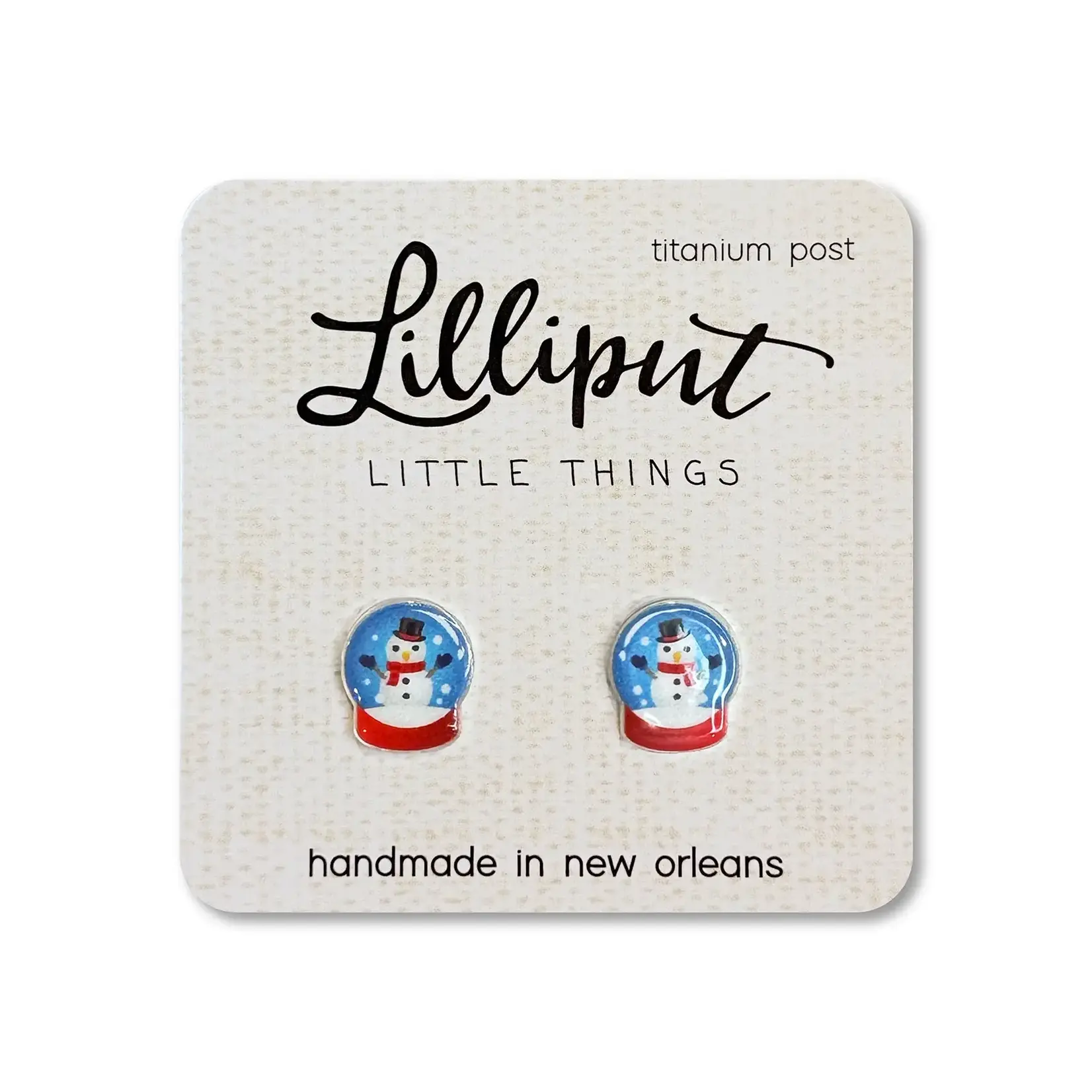 Snowman Snow Globe Earrings