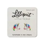 Rainbow Unicorn Earrings - White