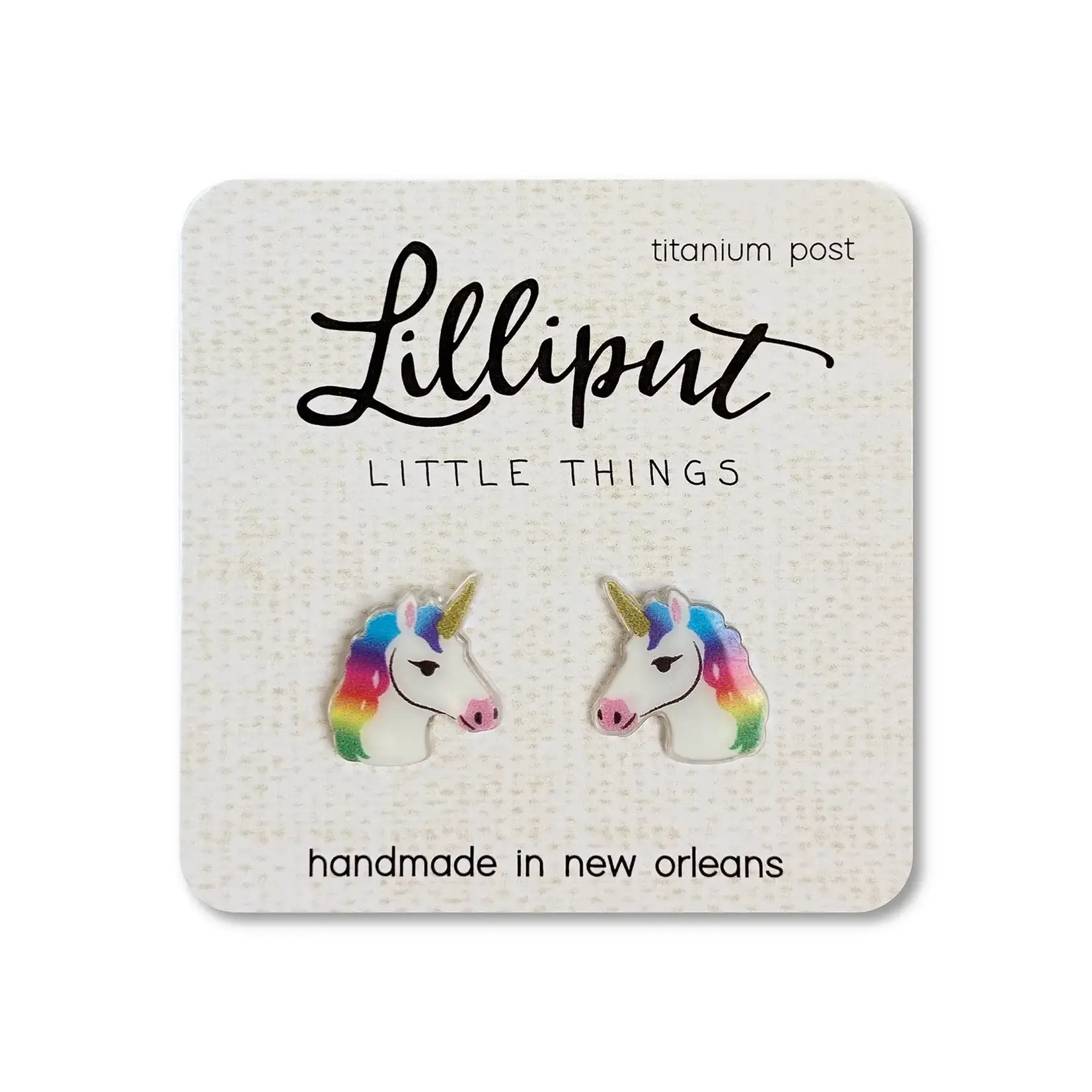 Rainbow Unicorn Earrings - White