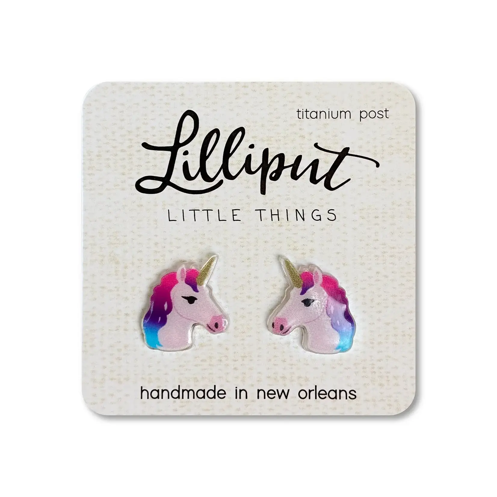 Rainbow Unicorn Earrings - Pink