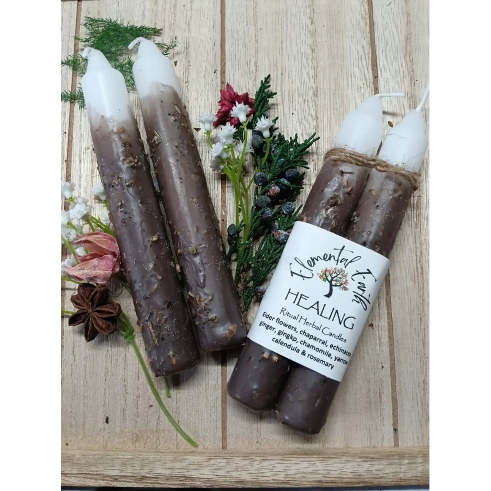 Healing - Ritual Herbal Candles 6"