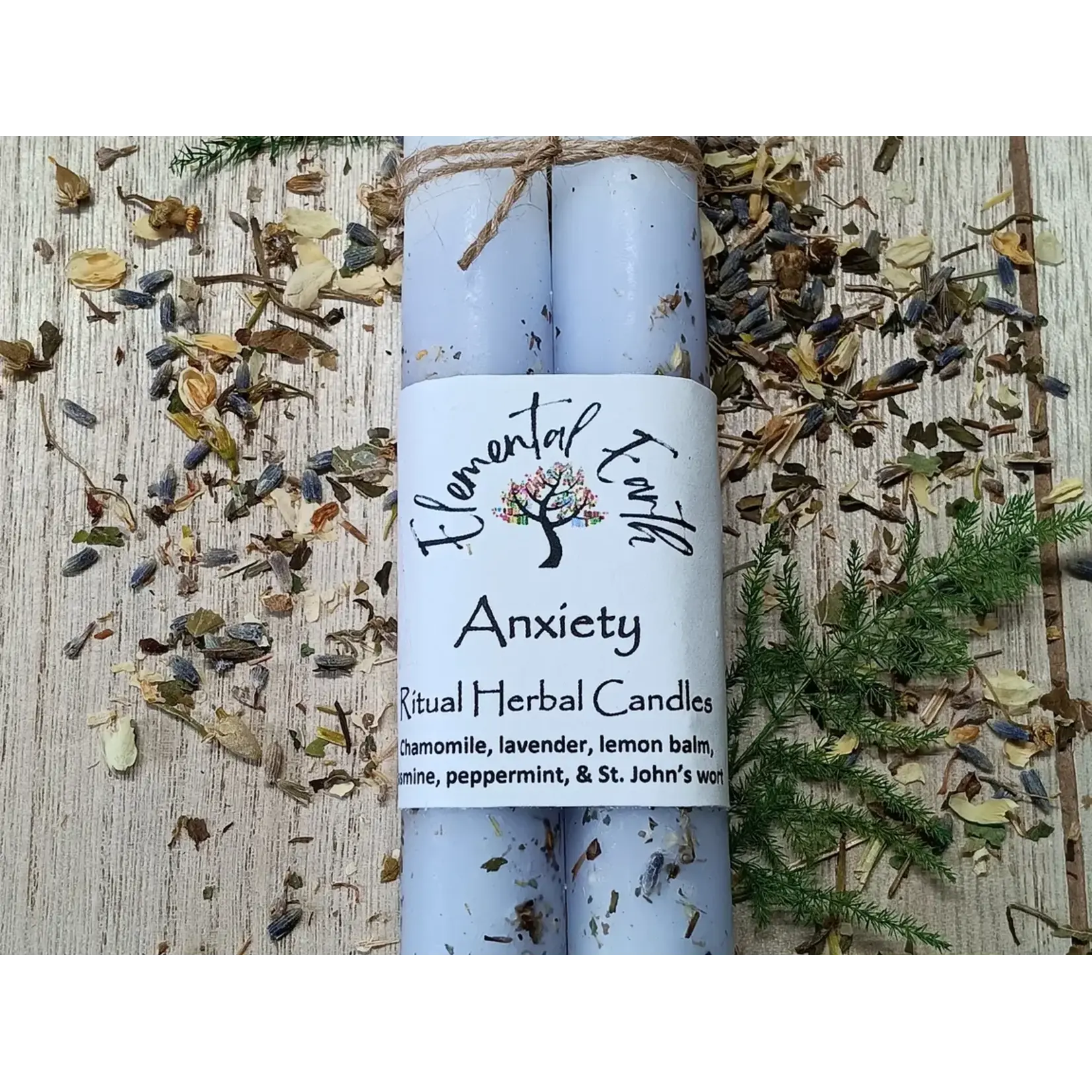 Anxiety - Ritual Herbal Candles 6"
