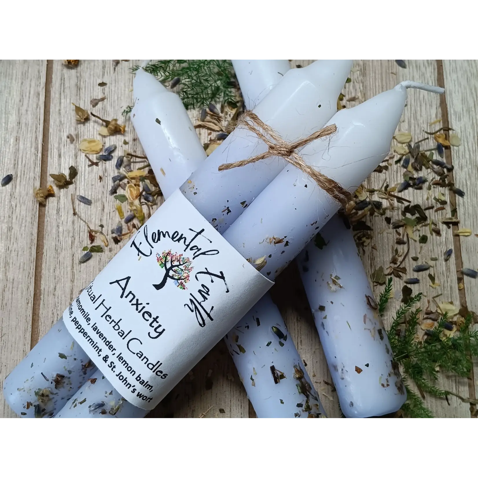 Anxiety - Ritual Herbal Candles 6"