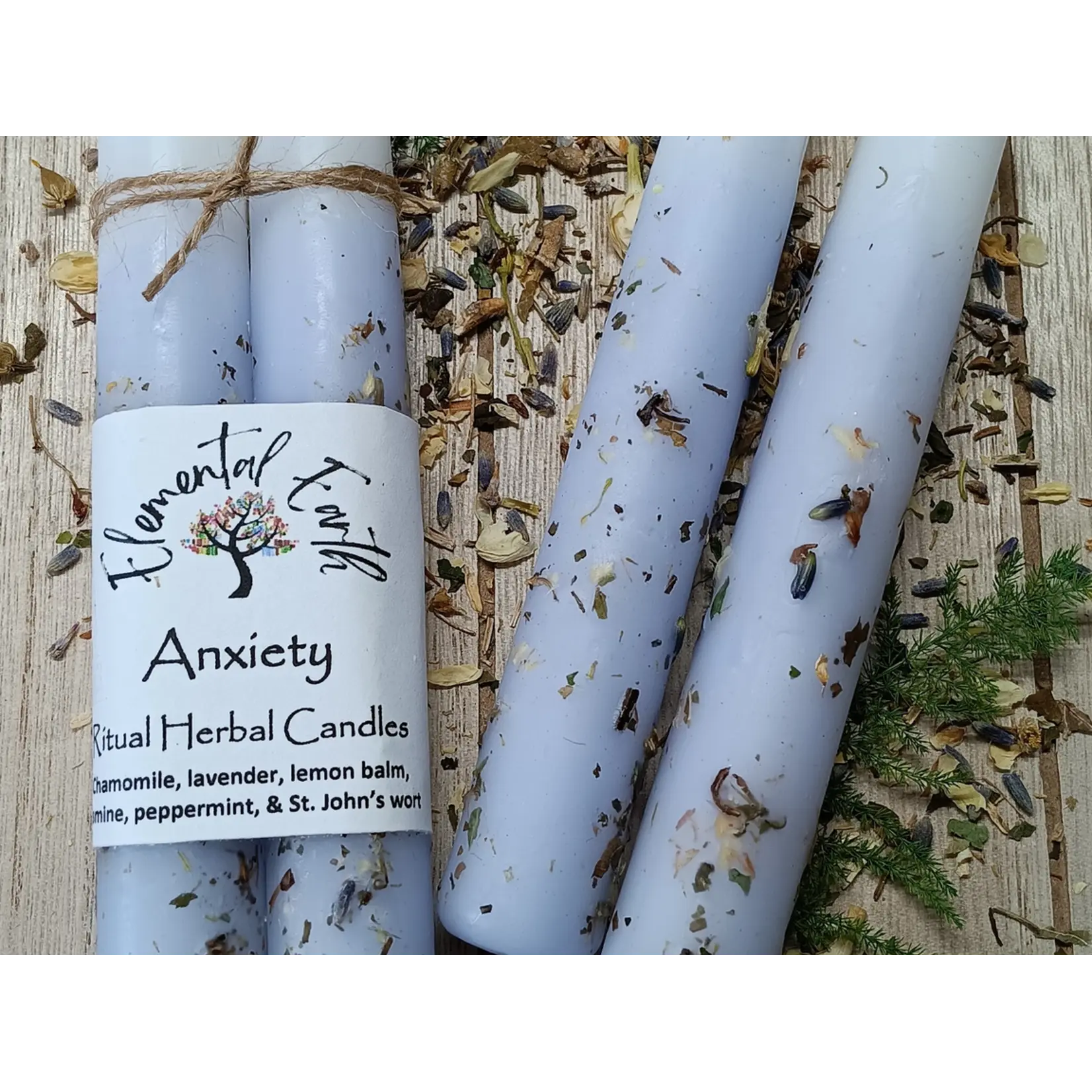 Anxiety - Ritual Herbal Candles 6"