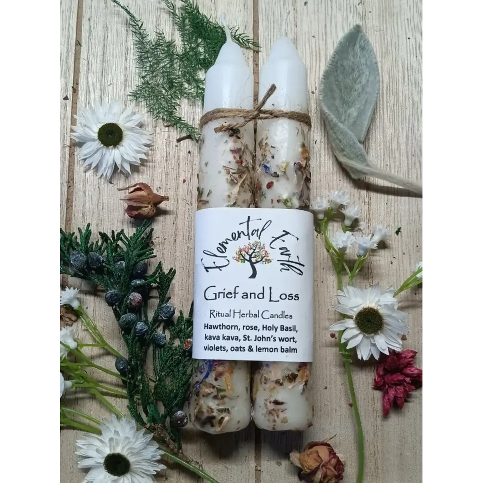 Grief and Loss - Ritual Herbal Candles 6"