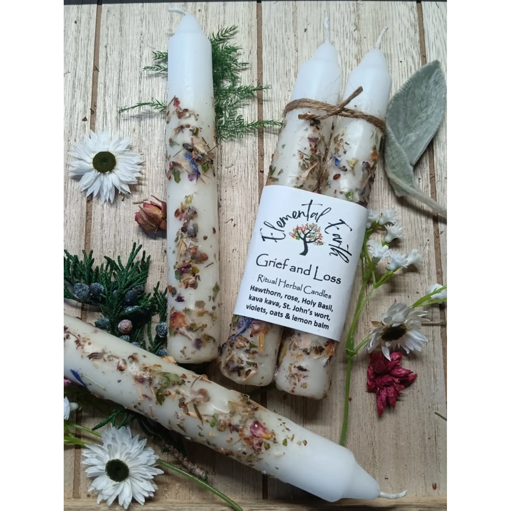 Grief and Loss - Ritual Herbal Candles 6"