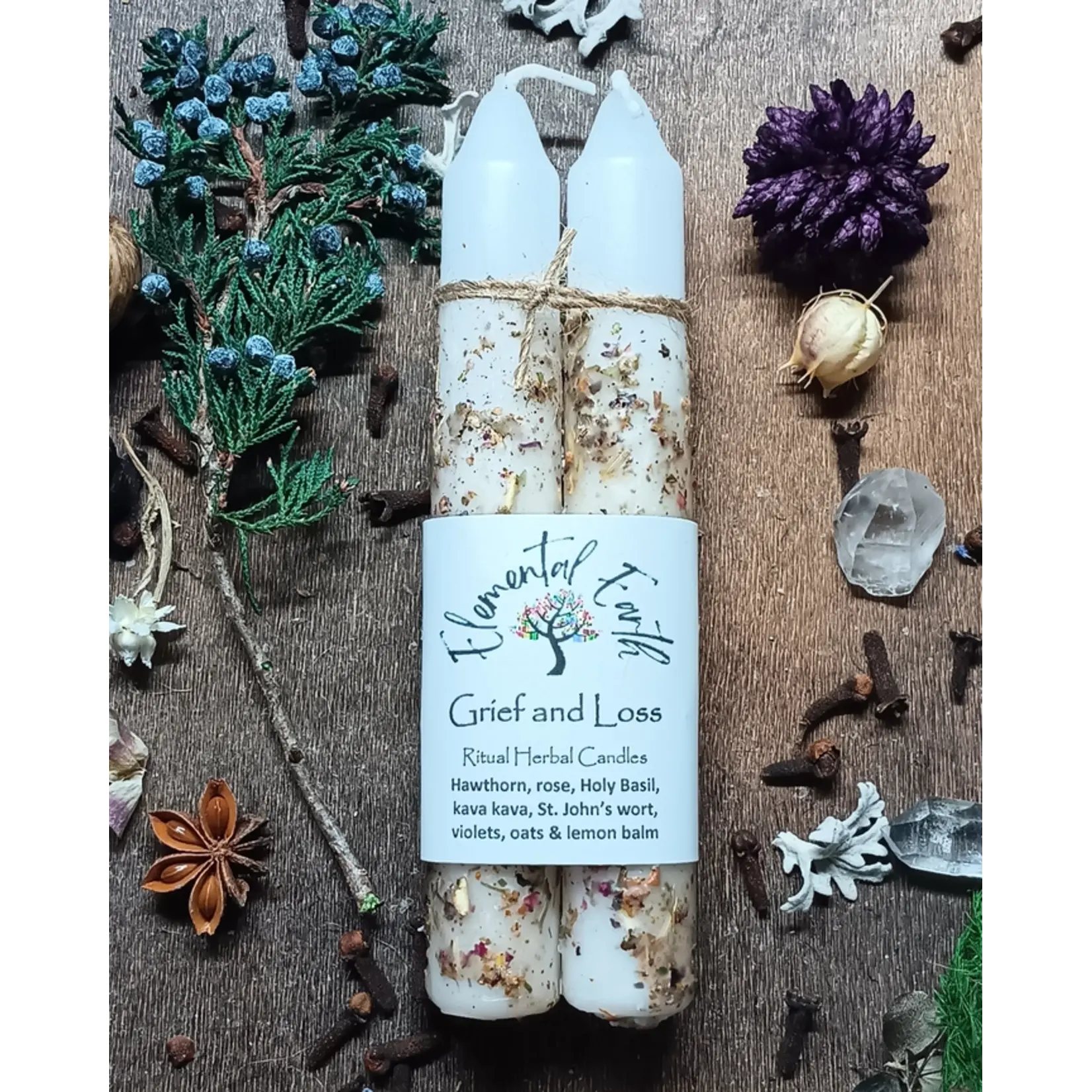 Grief and Loss - Ritual Herbal Candles 6"