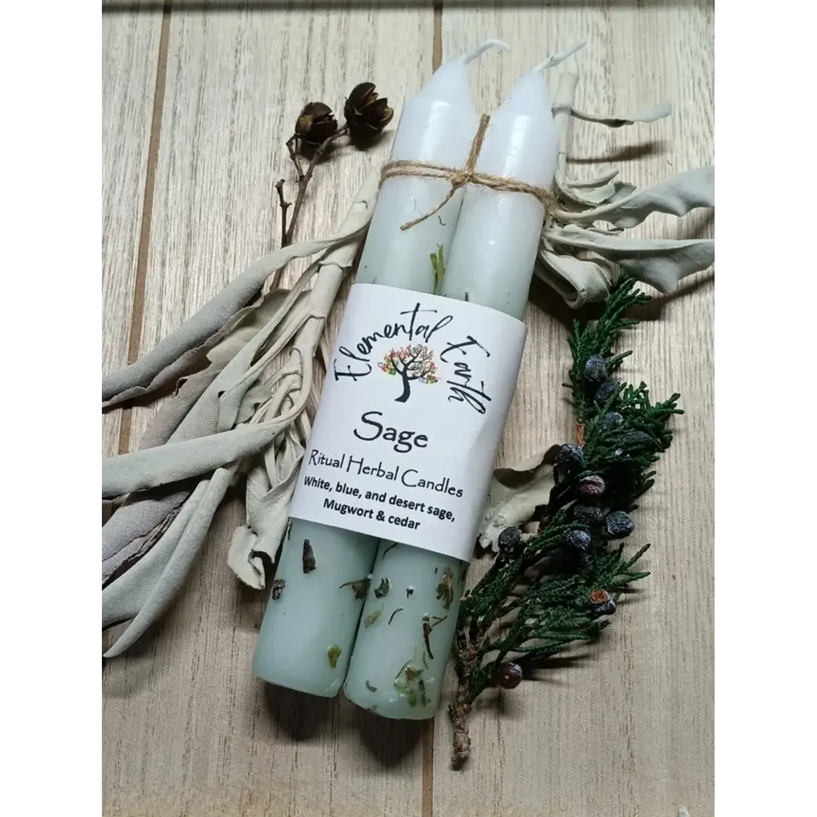 Sage - Ritual Herbal Candles 6"