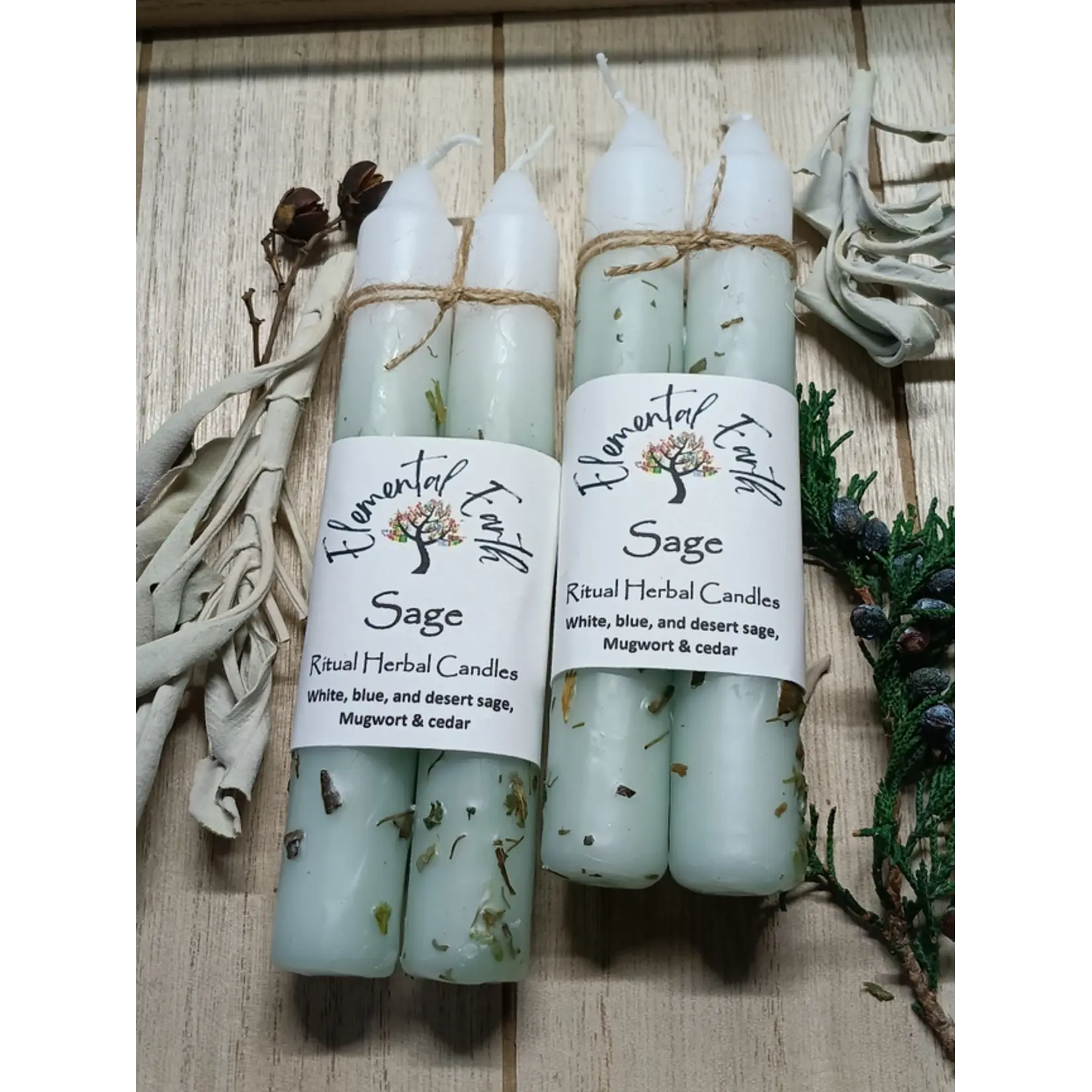 Sage - Ritual Herbal Candles 6"