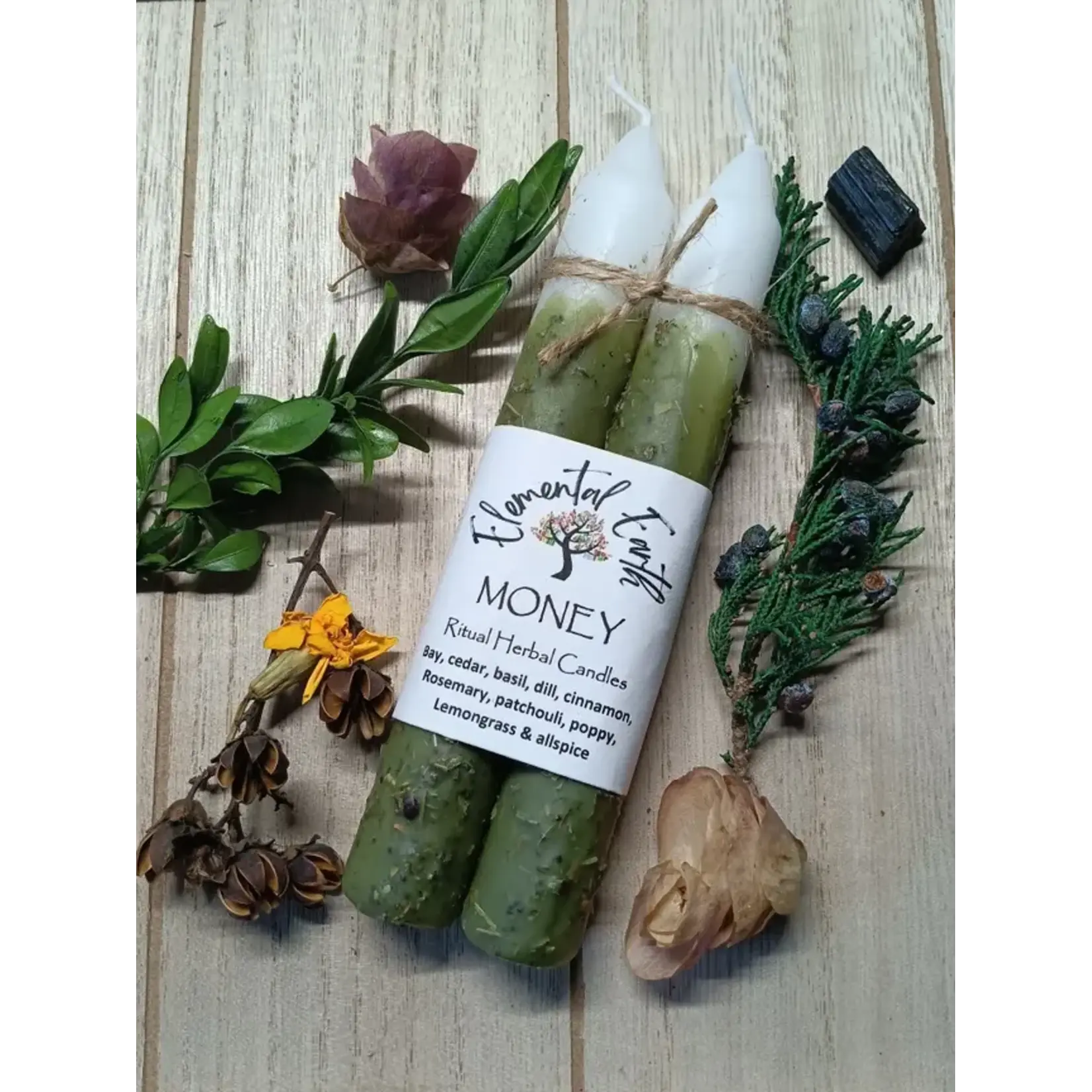Money - Ritual Herbal Candles 6"