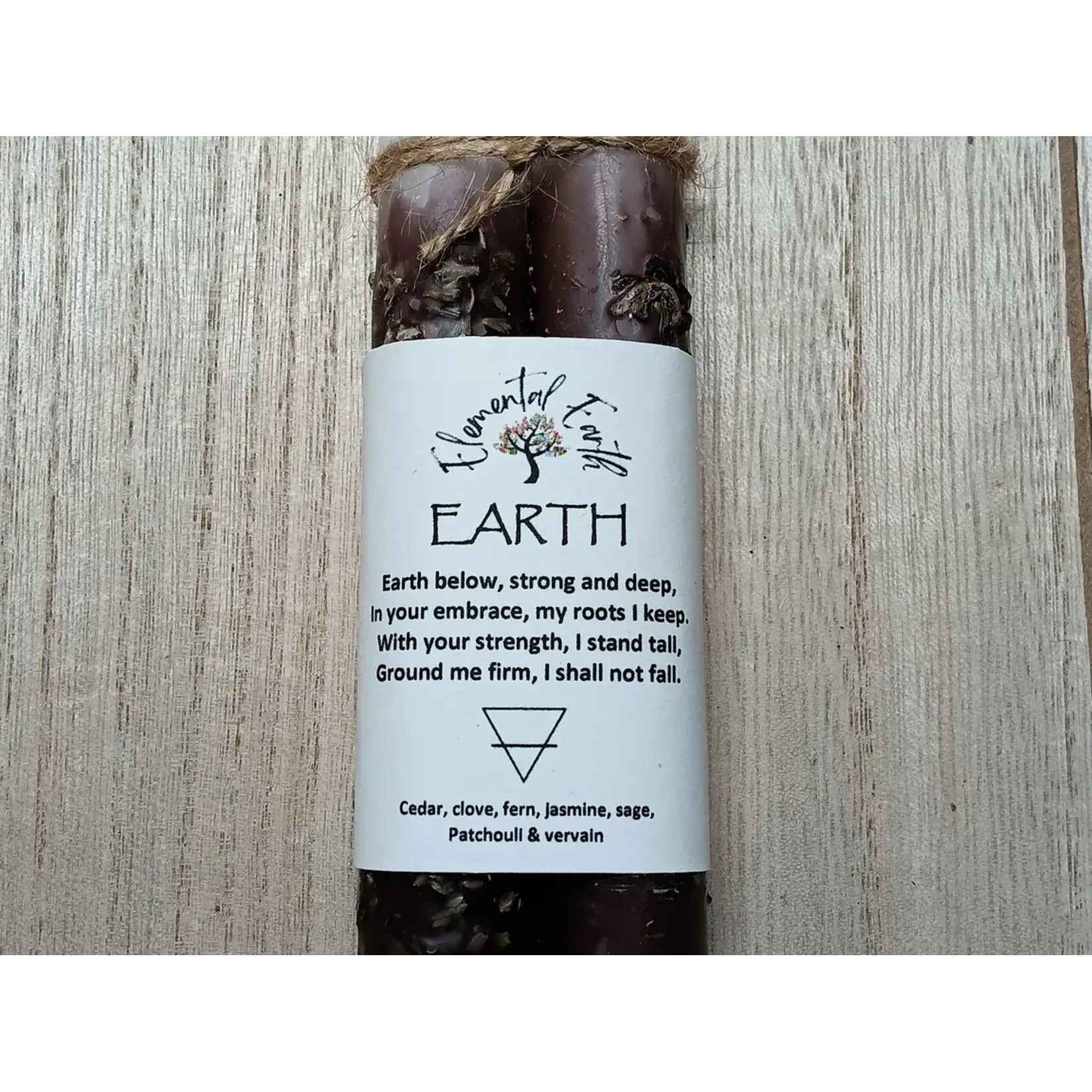 Earth - Elemental Ritual Herbal Candles 6"