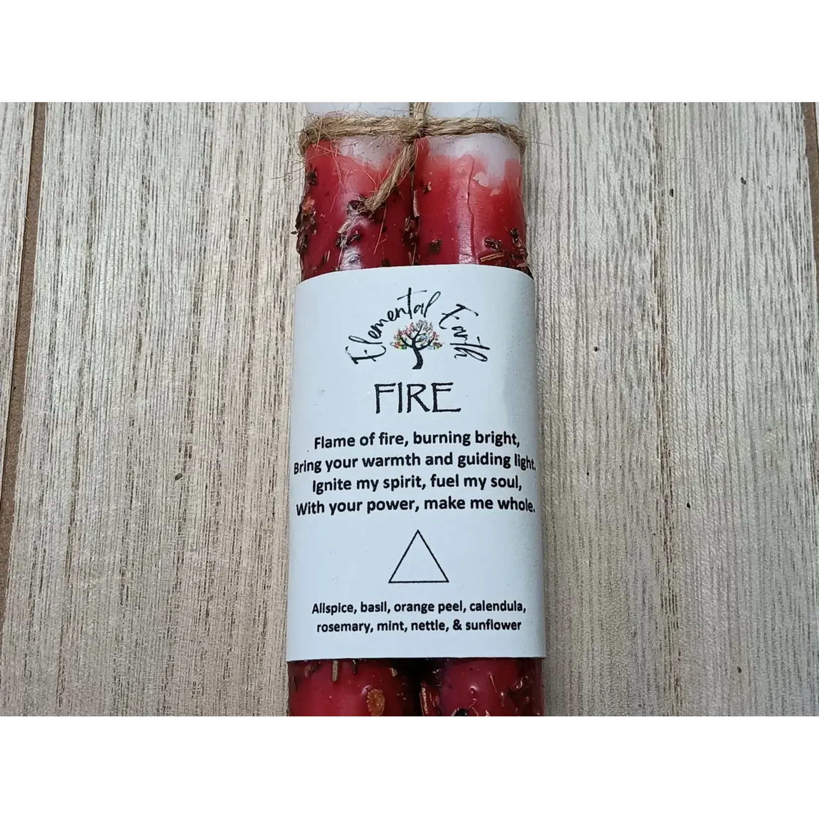 Fire - Elemental Ritual Herbal Candles 6"