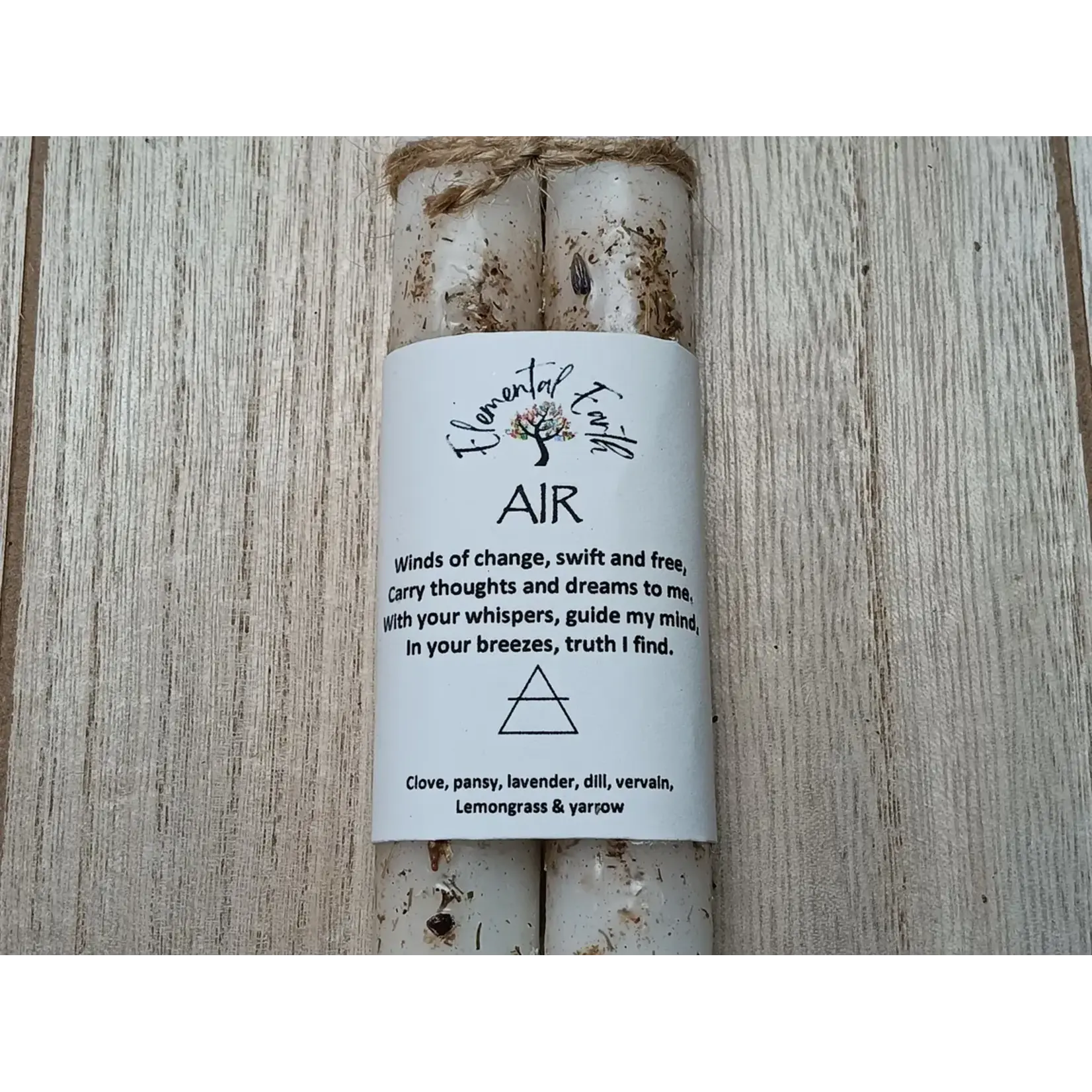 Air - Elemental Ritual Herbal Candles 6"