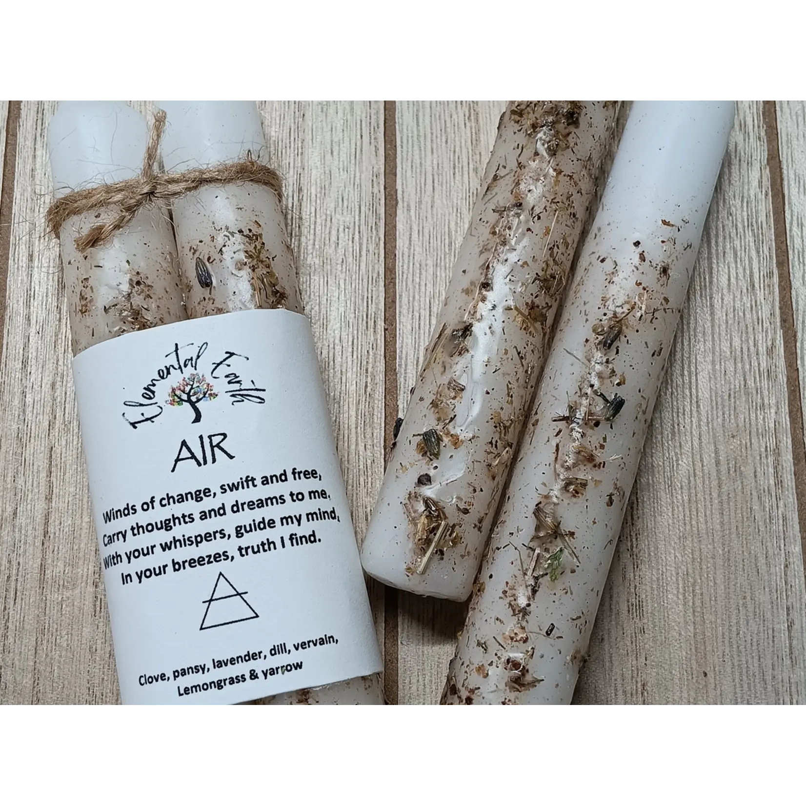 Air - Elemental Ritual Herbal Candles 6"
