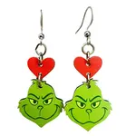 Green Gurmudgeon Heart Earrings