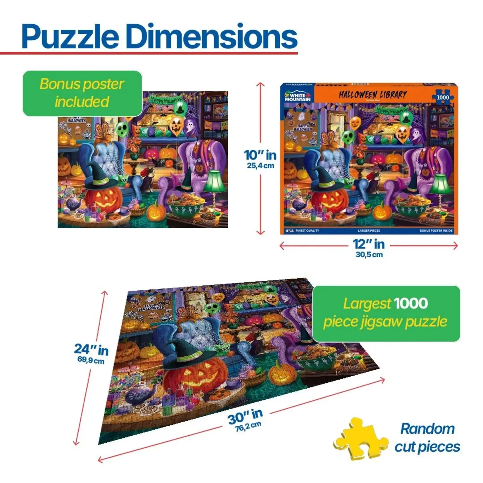 Halloween Library - 1000 Piece Jigsaw Puzzle