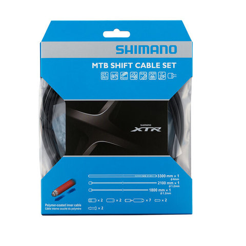 Shimano - XTR - OT-SP41 - MTB Shift Cable Set - Housing: 3300mm, Black -  Cable: 2100mm & 1800mm - Polymer Coated (Y01V98110)