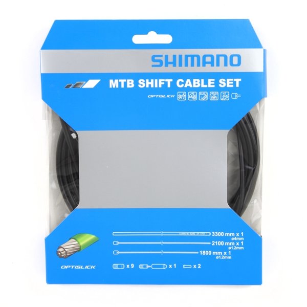 Shimano Shimano - OT-SP41 - MTB Shift Cable Set - Housing: 3300mm, Black - Cable: 2100mm & 1800mm  - Optislick (Y60198090)