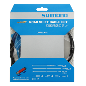 Shimano Shimano - Road Shift Cable Set - Housing: OT-SP41, 1700mm, Black - Cables: 2100mm & 1800mm, Polymer Coated - Dura-Ace (Y63Z98910)